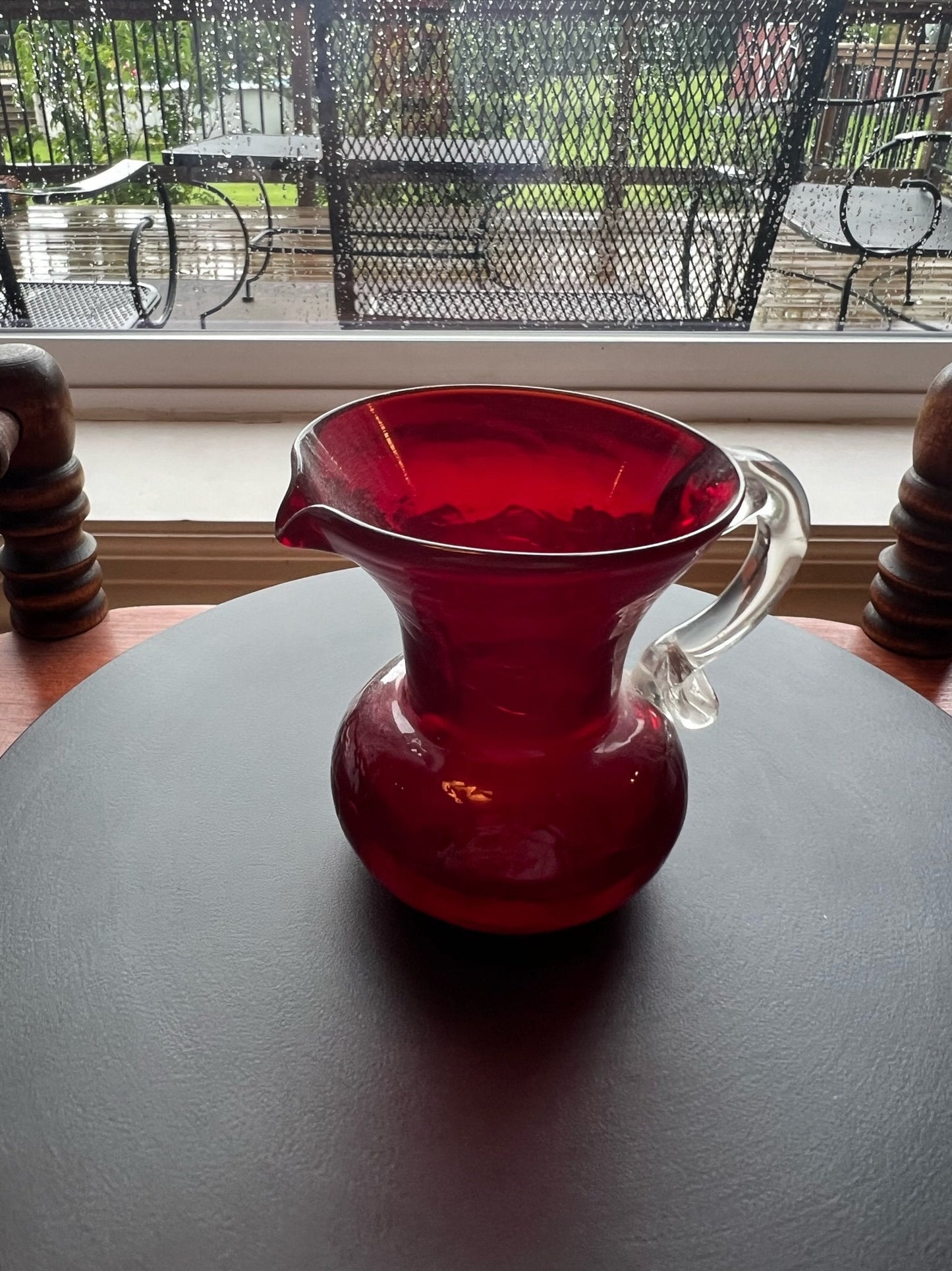 Vintage Ruby Red Glass Mini Pitcher: Small Vase Treasure