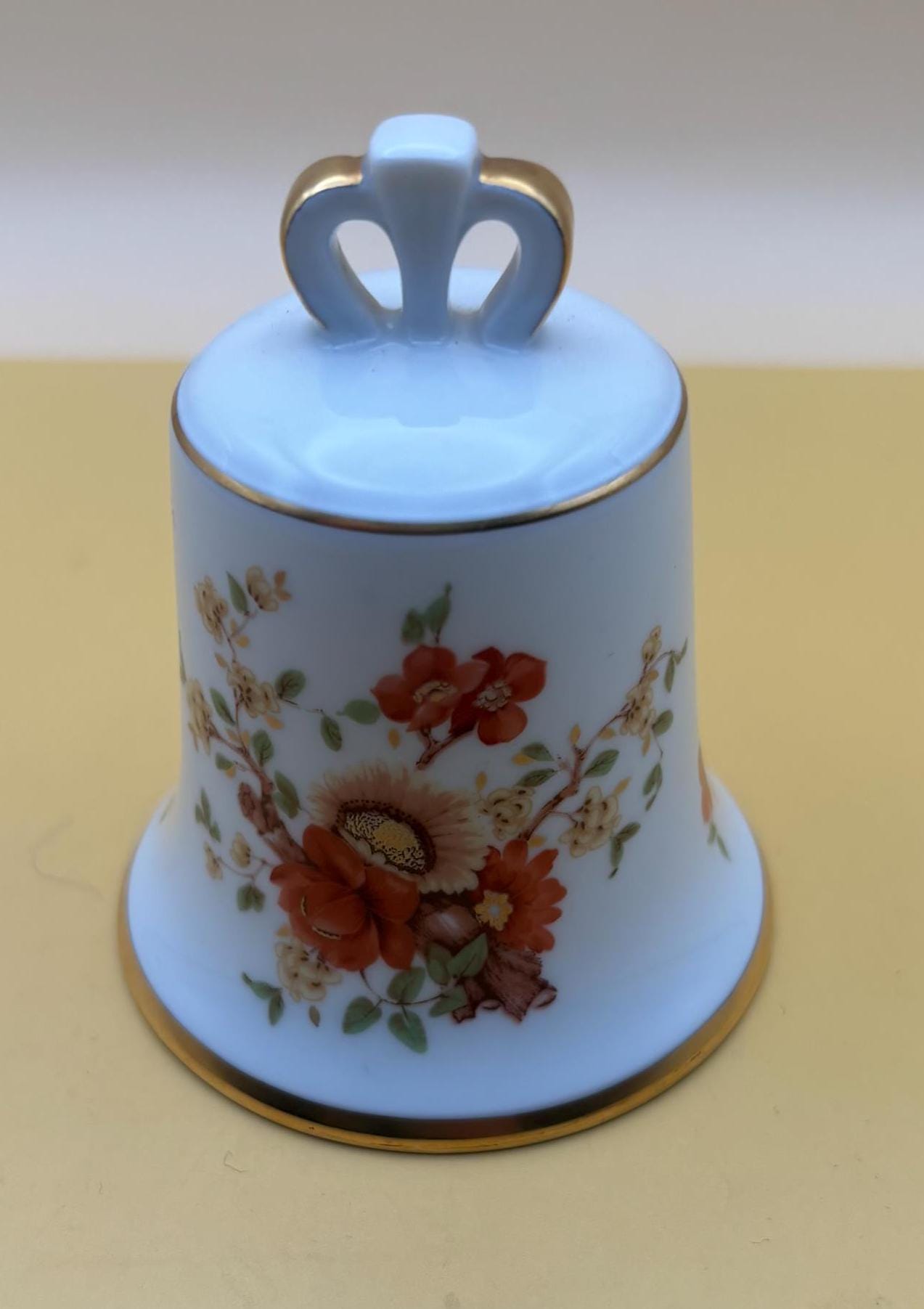 Vintage Kaiser Bell Pheasant Design Danbury Mint Porcelain Bell with Gold Gilding Lover Antiques and Vintage
