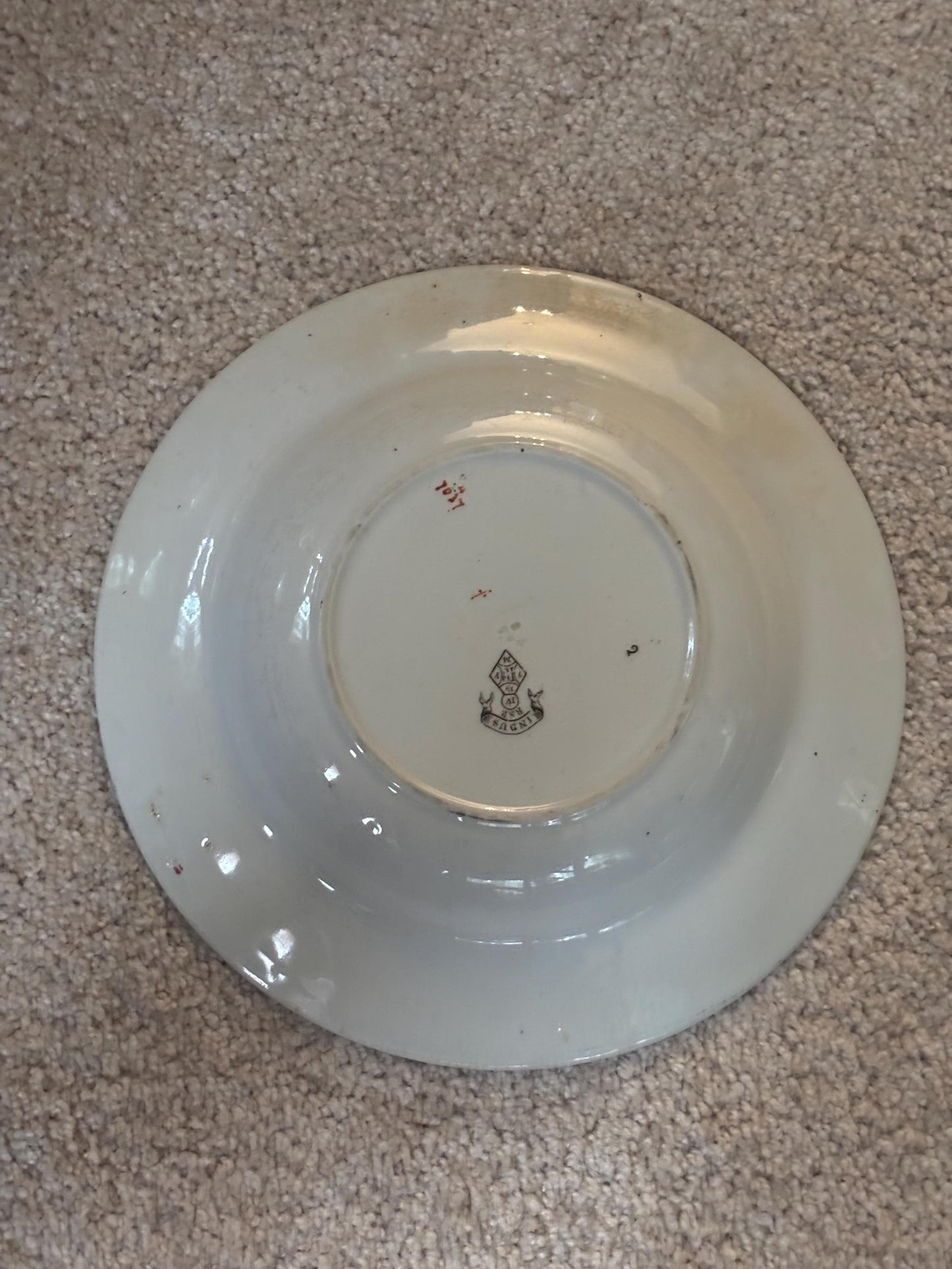 Antique Ridgeway Pottery INDUS Hand Painted Platter Flowers Soup Salad RARE Lover Antiques and Vintage