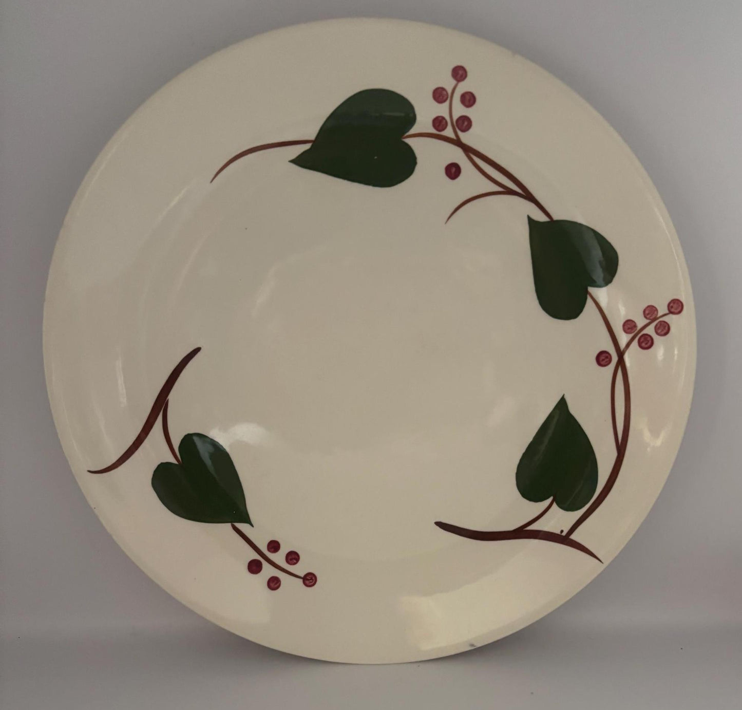 Blue Ridge Stan Home Ivy Dinner Plate, by Southern Potteries, Circa 1930's, Hearts Together Forever Platter, Lover Antiques and Vintage