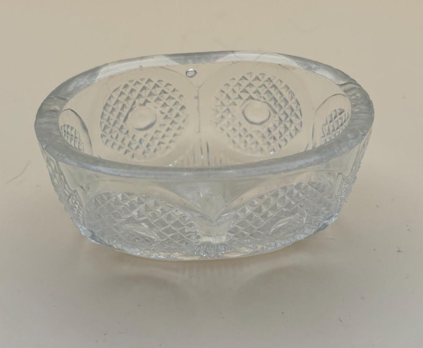 Vintage Small Crystal Bowl with Sunburst Design on Bottom Lover Antiques and Vintage