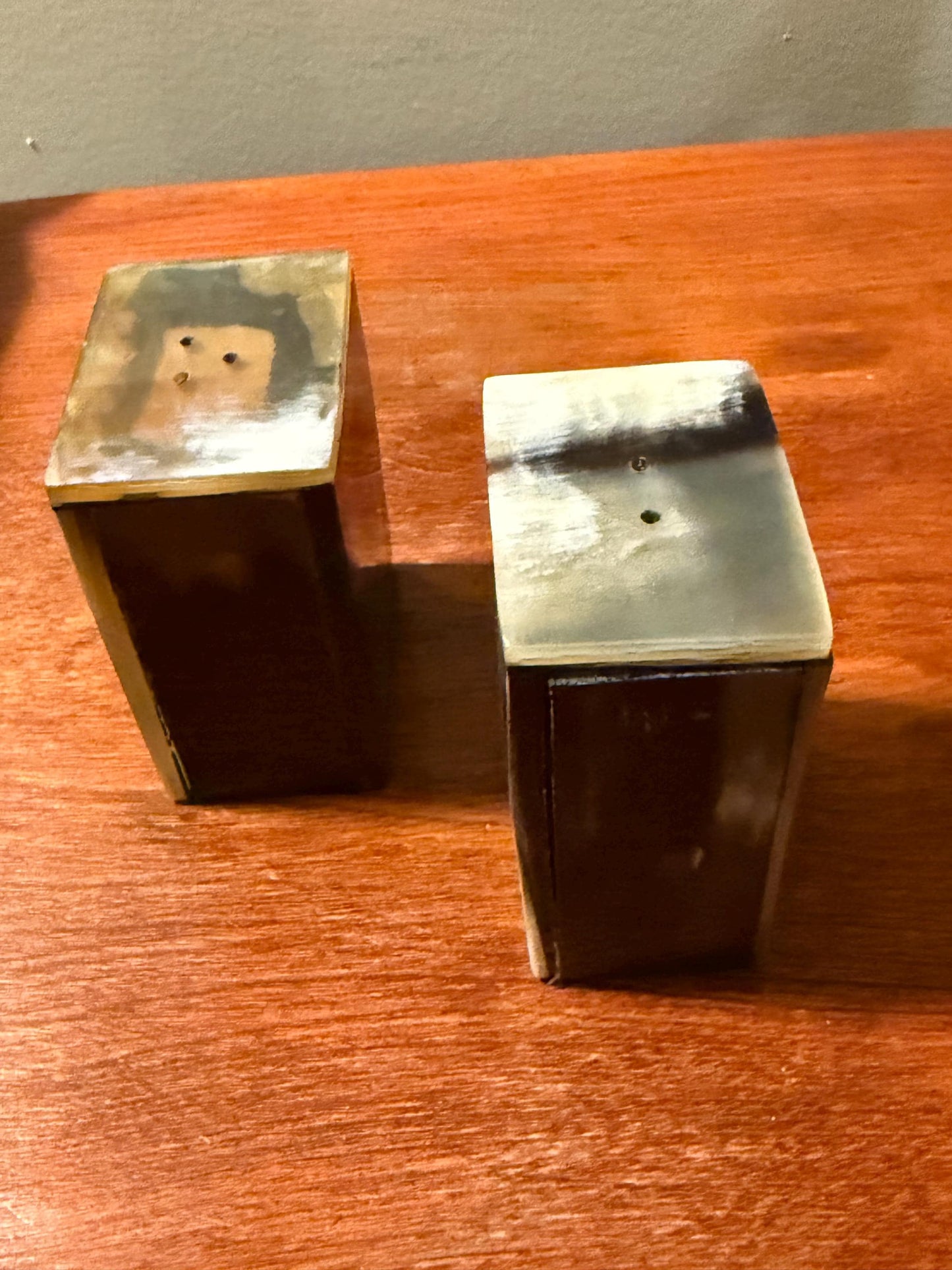 Vintage Salt and Pepper Shakers Made of Shell Never Used Lover Antiques