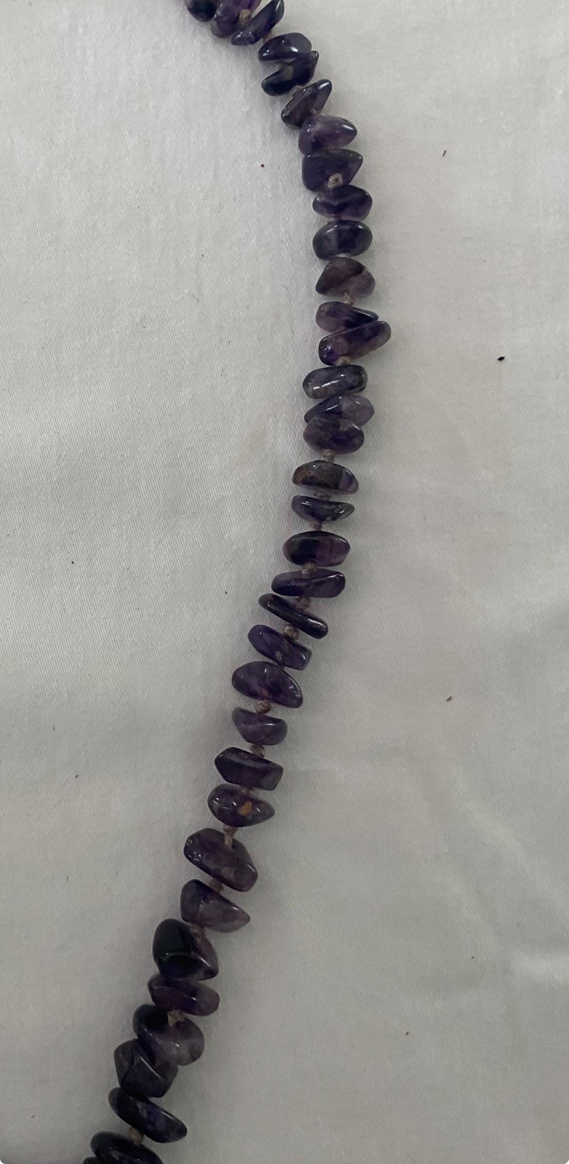 Vintage Amethyst Hand Knotted Graduated Beads Necklace Purple Stone Jewelry Unique Gifts at Lover Antiques and Vintage