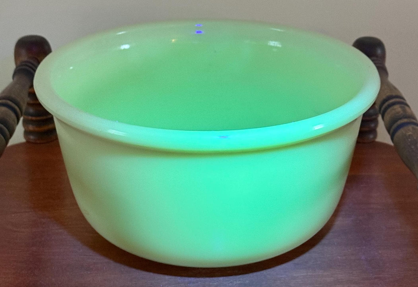 Vintage Uranium Glass Bowl Made by Hamilton Beach Large Glass Bowl That Glows! Lover Antiques and Vintage