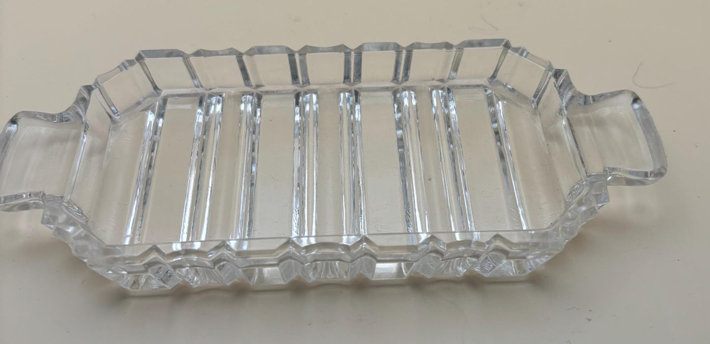 Antique Glass Butter Dish Cut Glass Dish Butter Liner Lover Antiques and Vintage