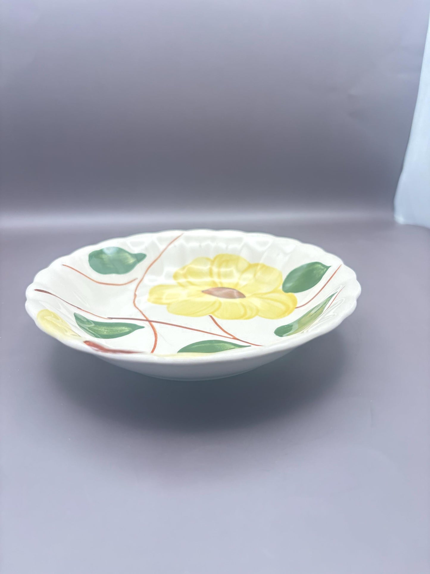 Blue Ridge Southern Potteries Dessert Dish Plate, Ridge Daisy Yellow Flower Design, Lover Antiques and Vintage