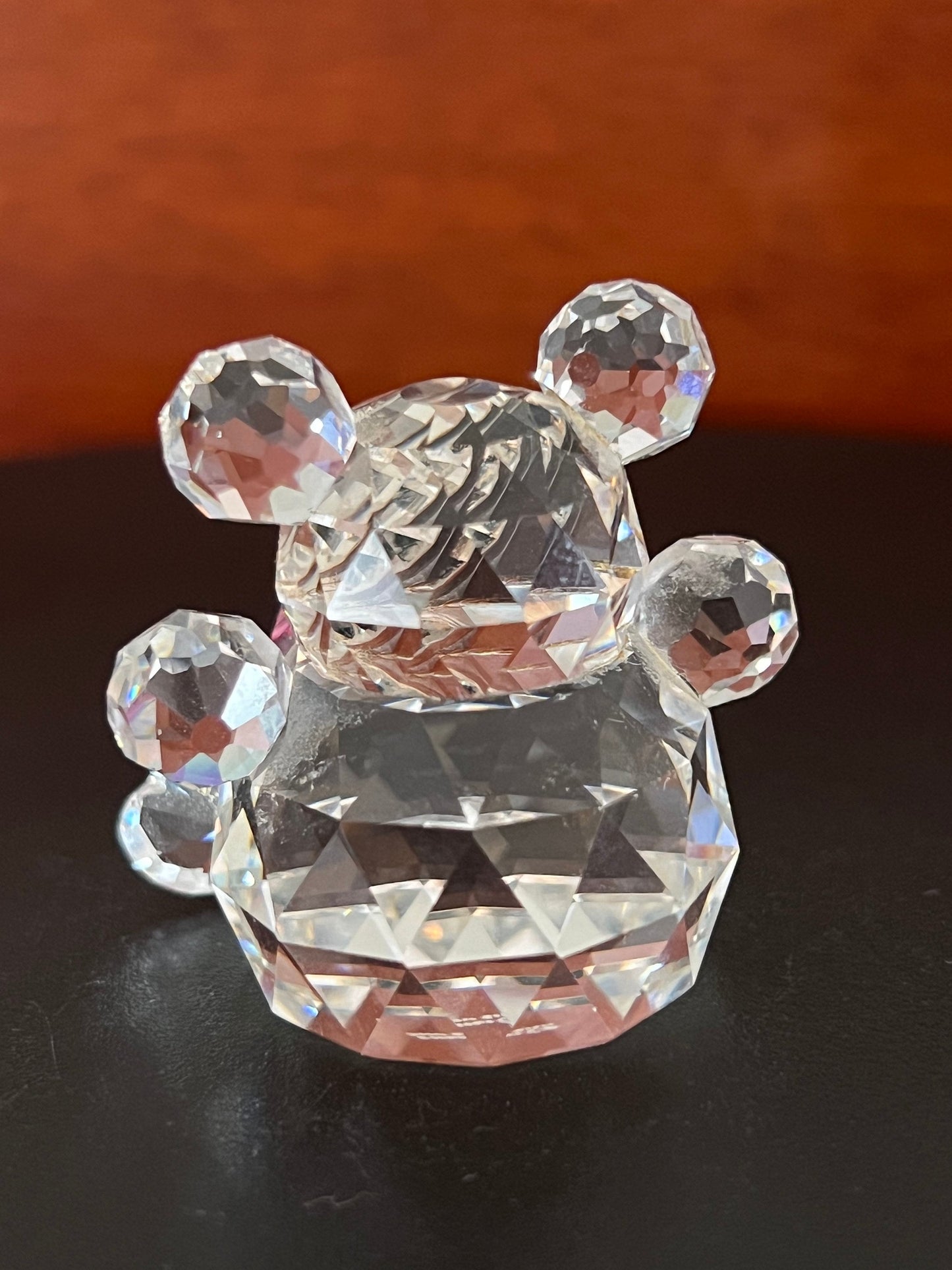 Swarovski Crystal Pink Heart Birthday Bear, Princess Mo Mini Color Crystal Figurine Bear Crystal Figurine, Swarovski Bear Woodland Animals
