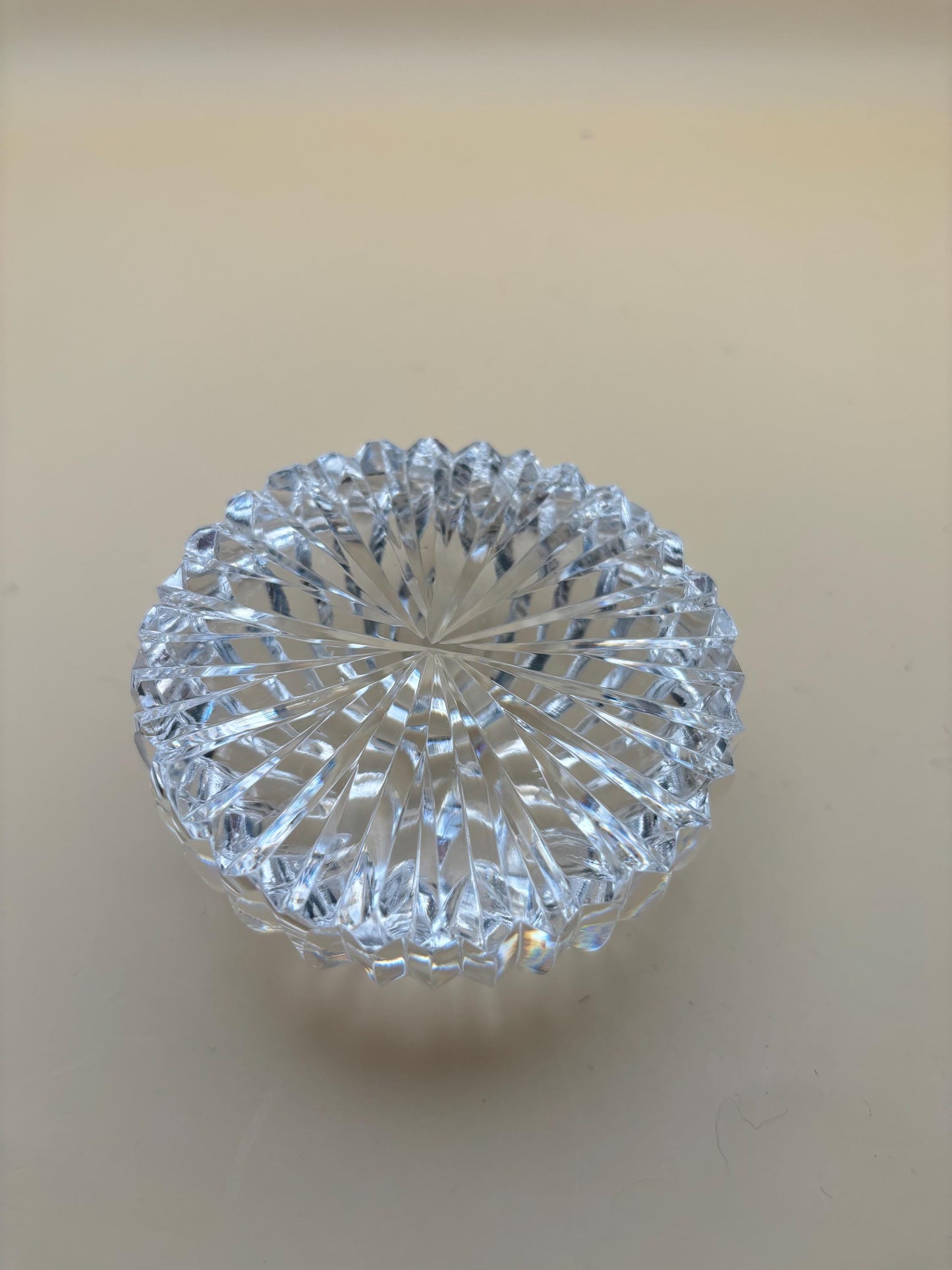 Vintage Lead Glass Crystal Glass Paperweight Multi-Faceted Crystal Glass Lover Antiques and Vintage