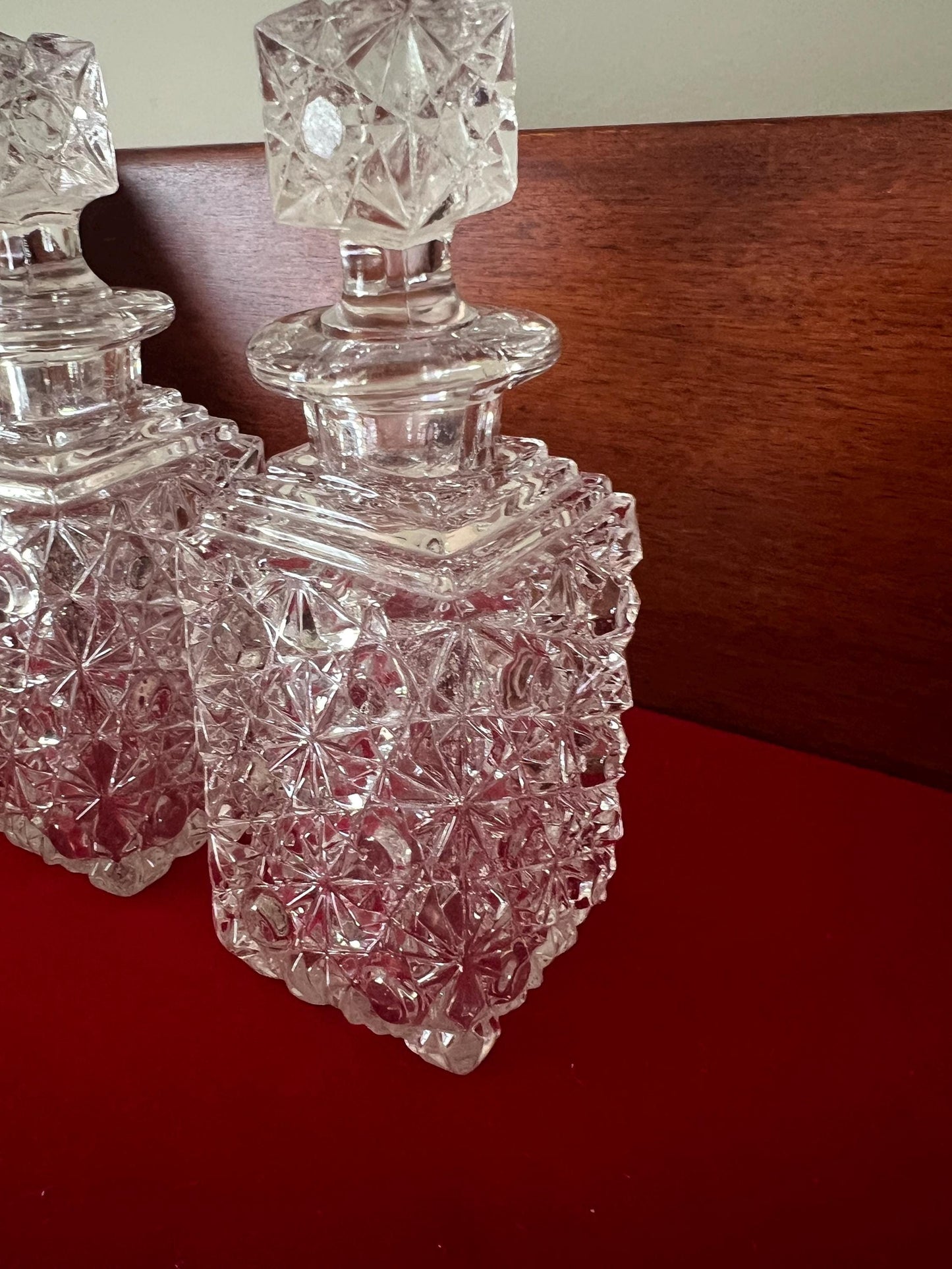 Antique Crystal Cologne Bottles: Daisy & Button Design, Elson Glass