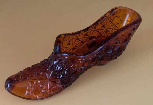 Amber Fenton Daisy and Button Slipper Shoe Princess Slipper Made of Glass Lover Antiques and Vintage