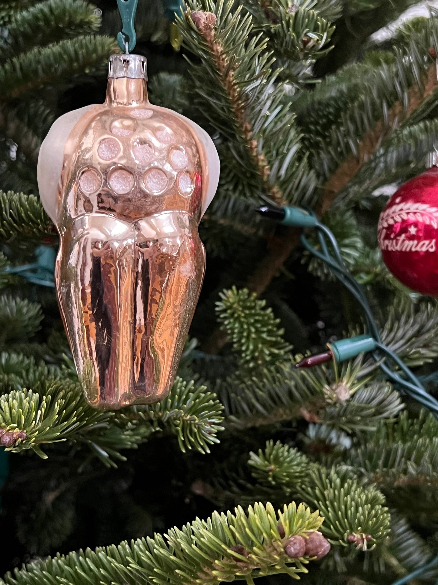 Vintage Hand Blown Glass Owl Ornament: Green Eyes, Made in Germany