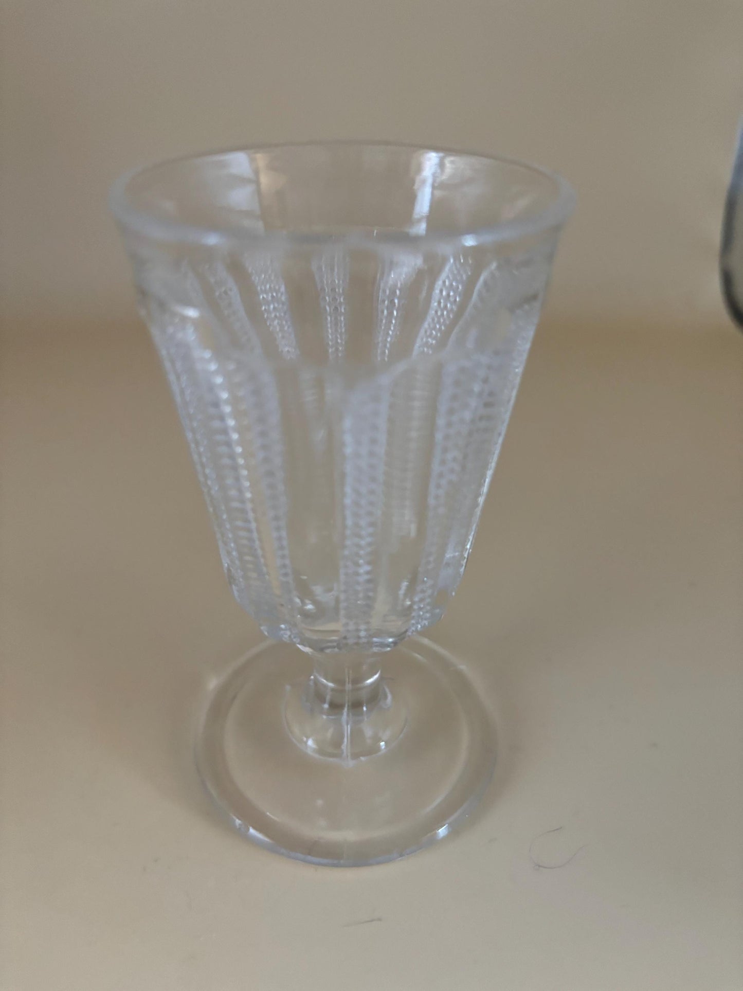 Antique Wine Glass EAPG Paneled Dewdrop Pattern Crystal Glass Footed Cup Lover Antiques and Vintage