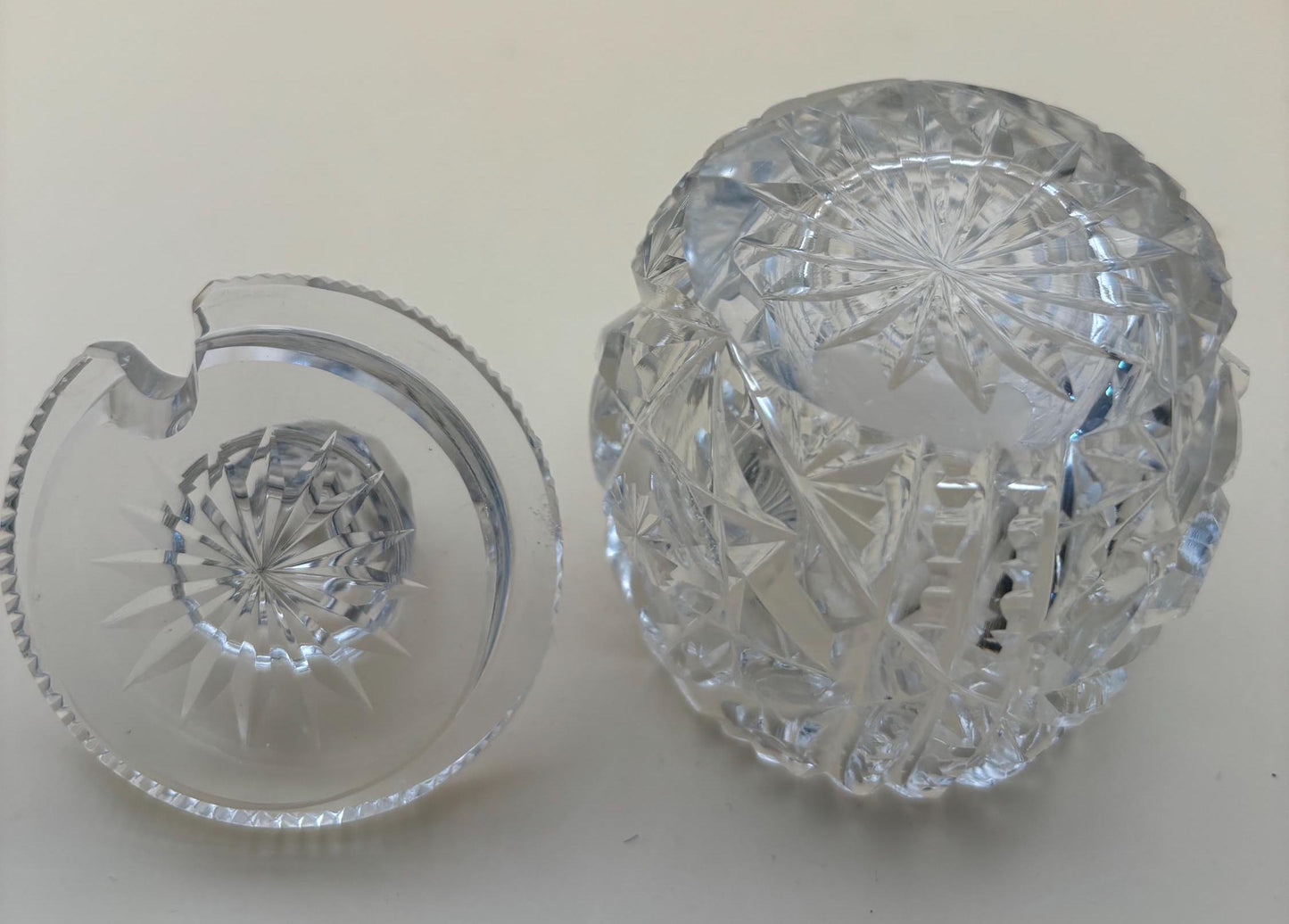 Antique Cut Crystal Sugar Bowl with Lid Lover Antiques and Vintage