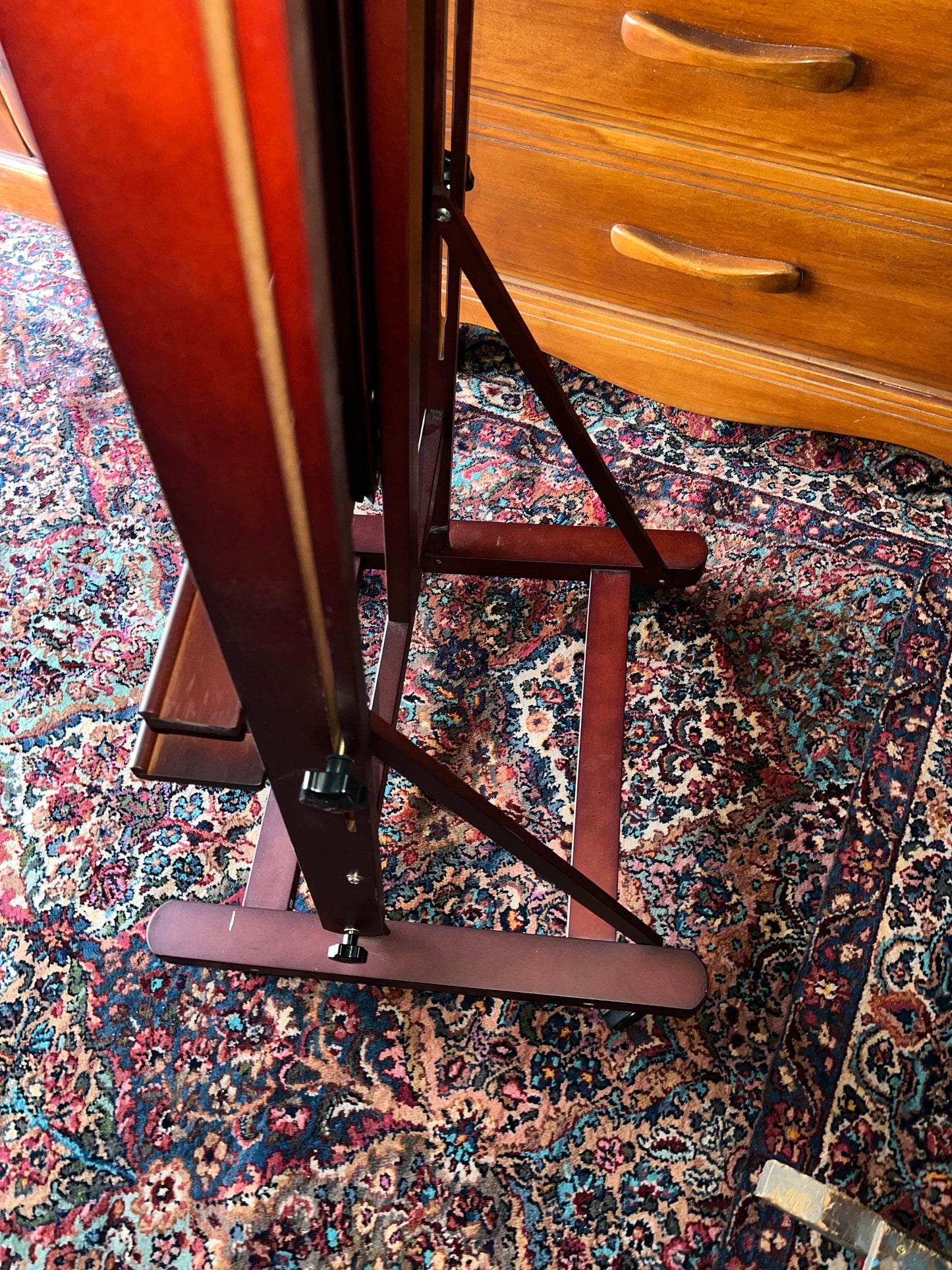 Antique Large Art Easel Artwork Wood Stand TV Art Stand Lover Antiques and Vintage
