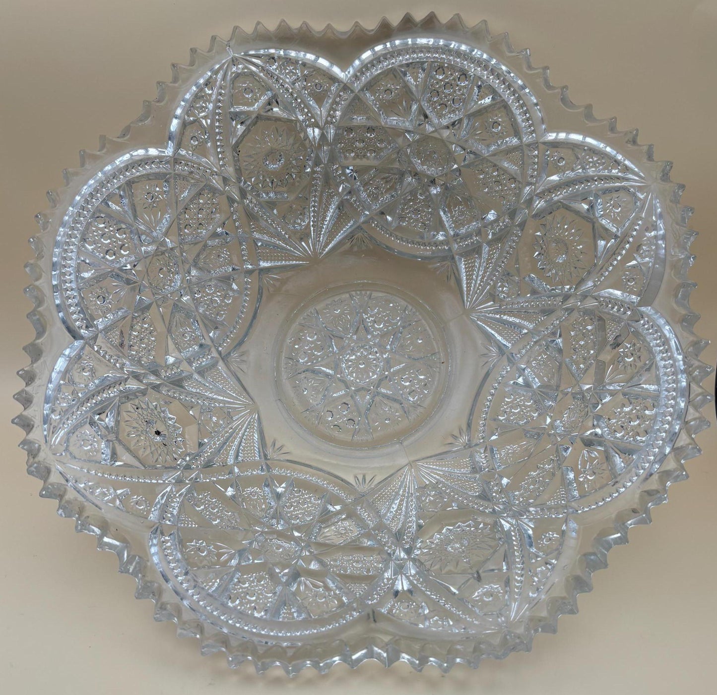 Antique Imperial Glass Wide Bowl Star of David Design Lover Antiques and Vintage