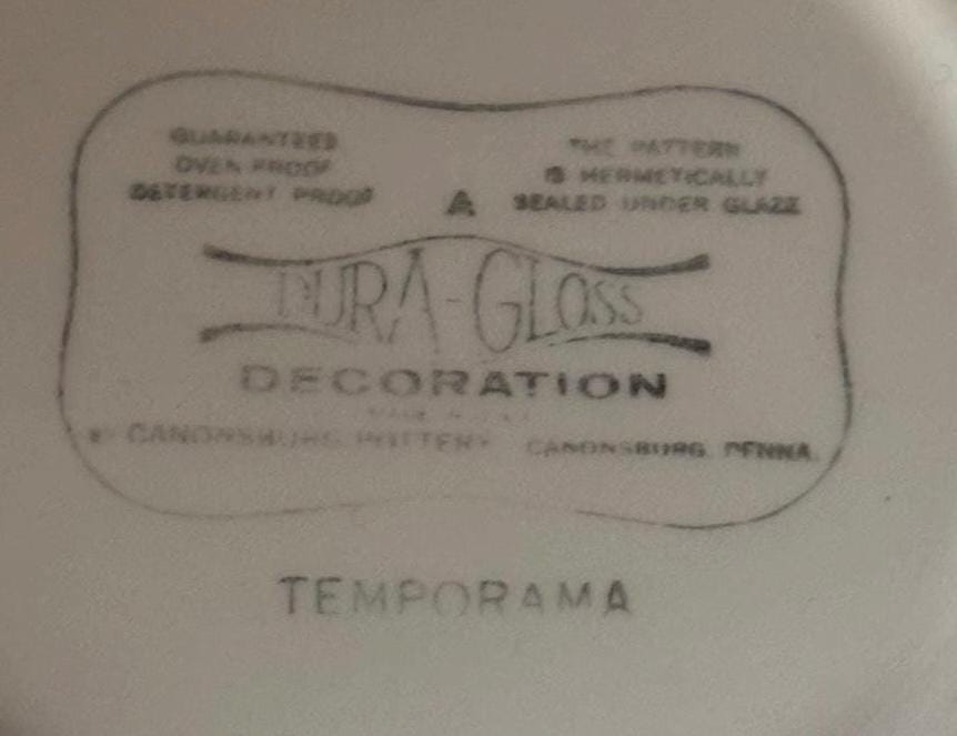 Vintage Canonsburg Pottery Soup or Salad Bowl Temporama Design Lover Antiques and Vintage