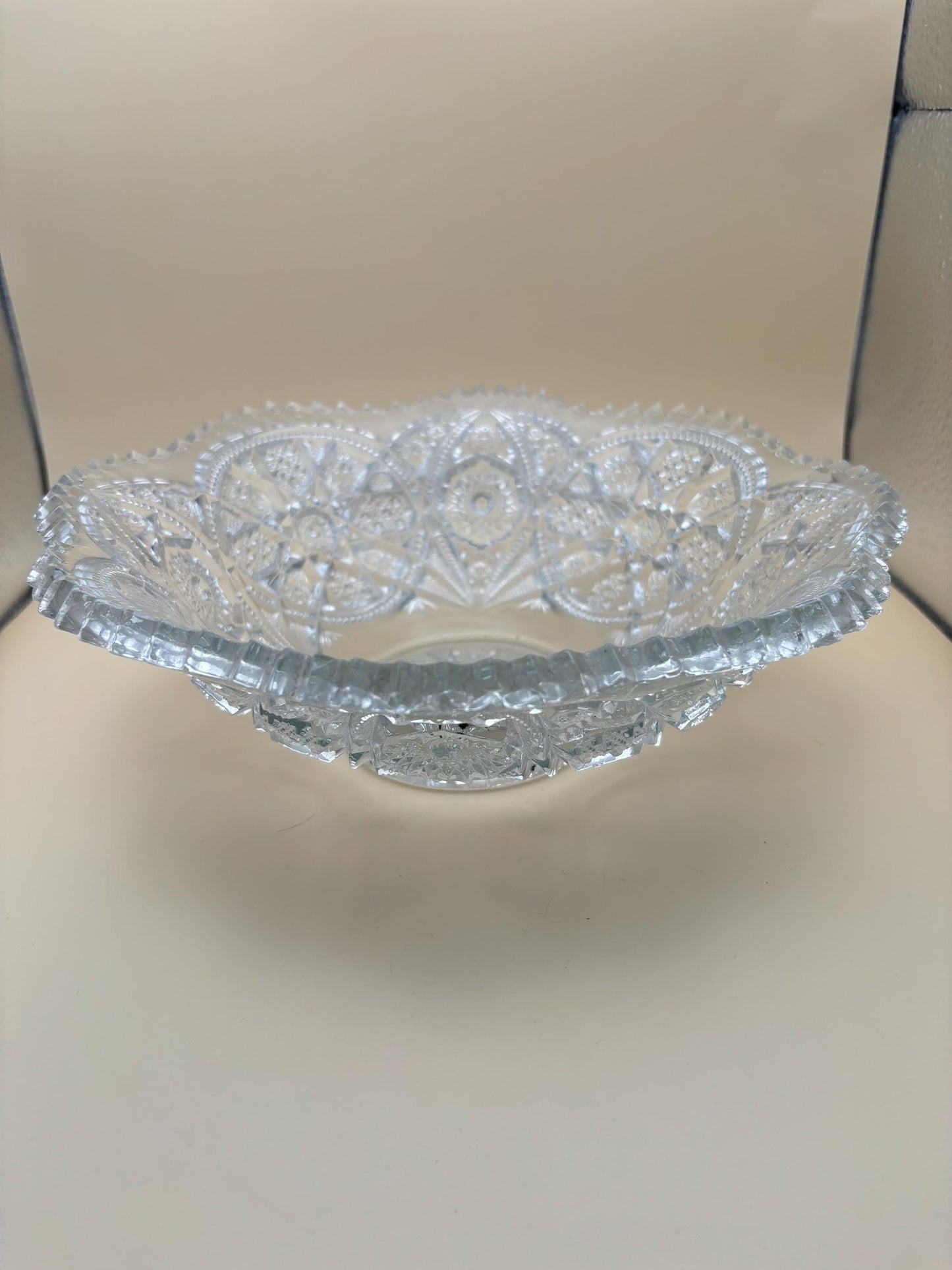 Antique Imperial Glass Wide Bowl Star of David Design Lover Antiques and Vintage