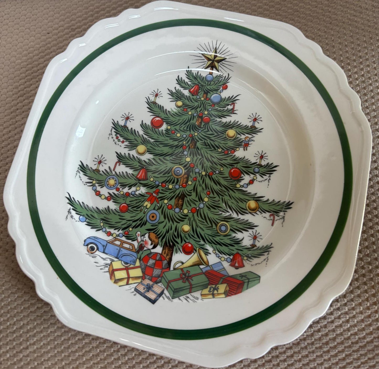 Vintage Christmas Tree Cookie Plate by Cuthbertson Made in England Lover Antiques and Vintage