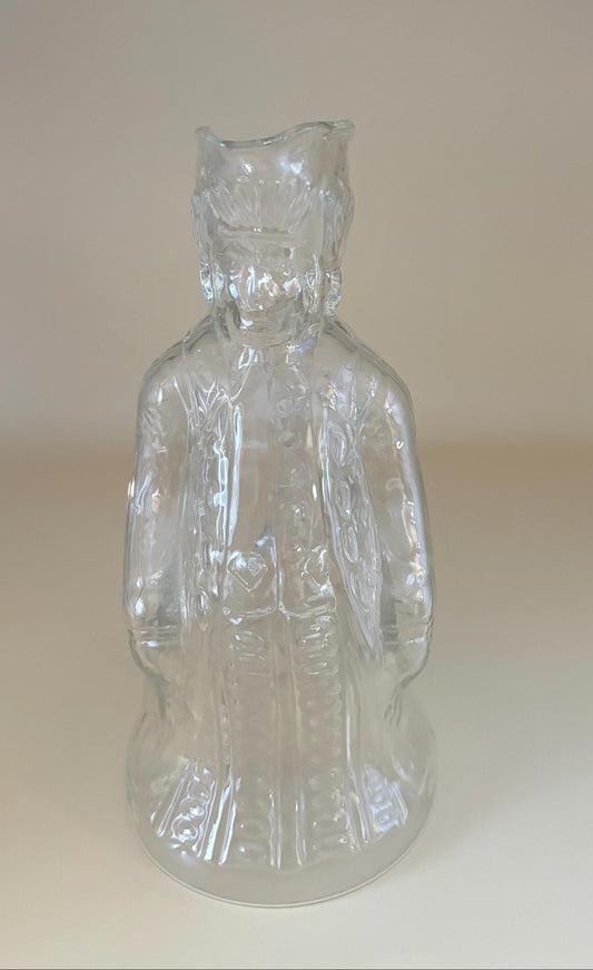 Vintage Washington Glass Pitcher Bottle, Hand-Blown Clear Glass Decorative Collectible