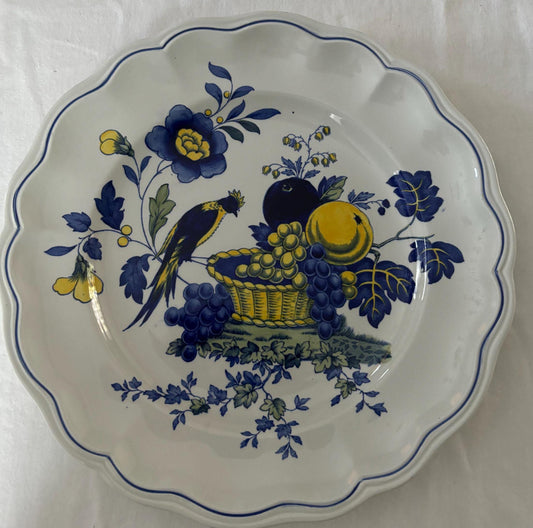 Antique Spode Copeland Blue Bird Dinner Plate: Marlborough Shape, England