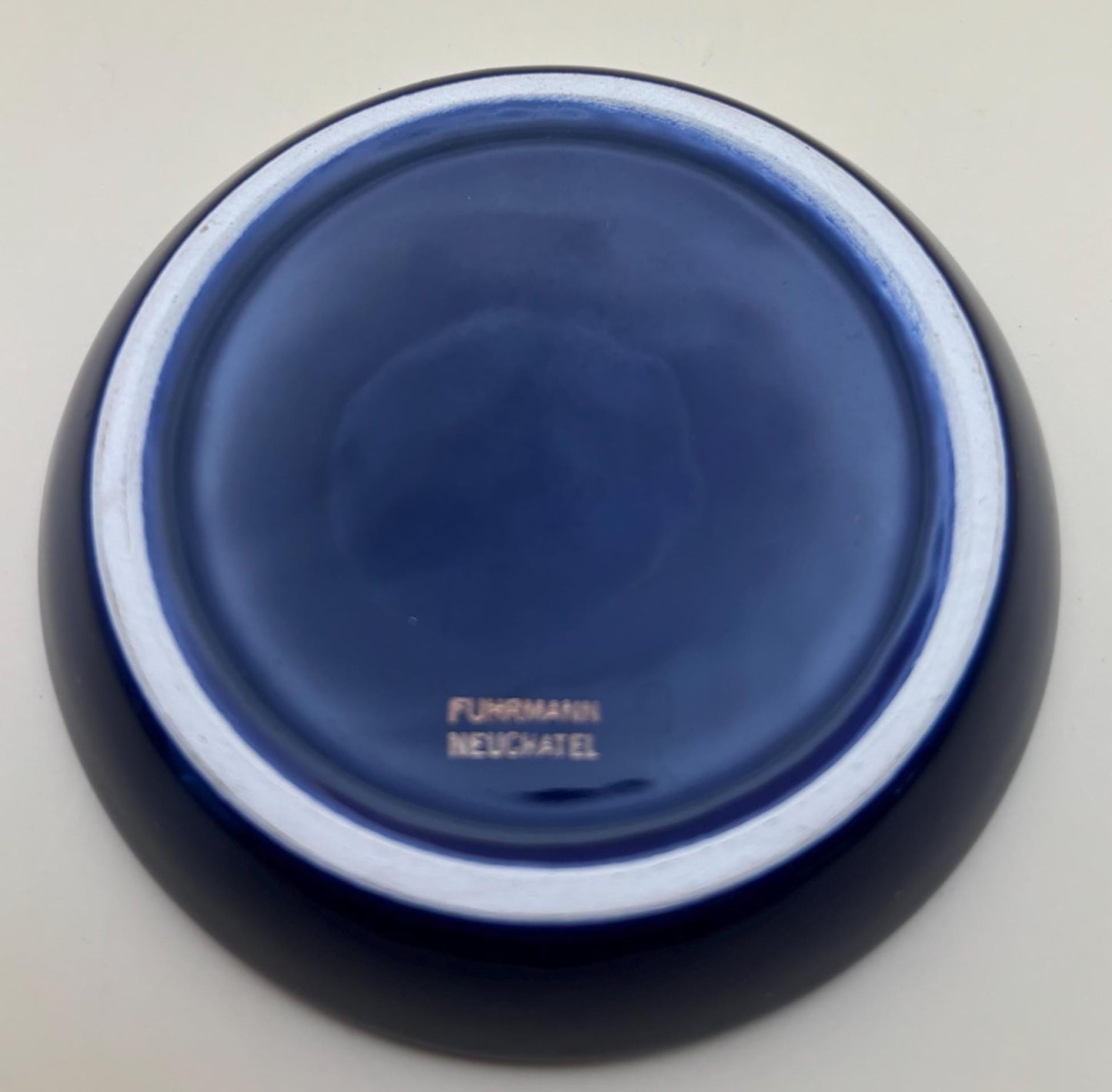 Vintage Cobalt Blue Coasters: Dolder Grand Hotel Zurich, Gold Gilded, Set of 4