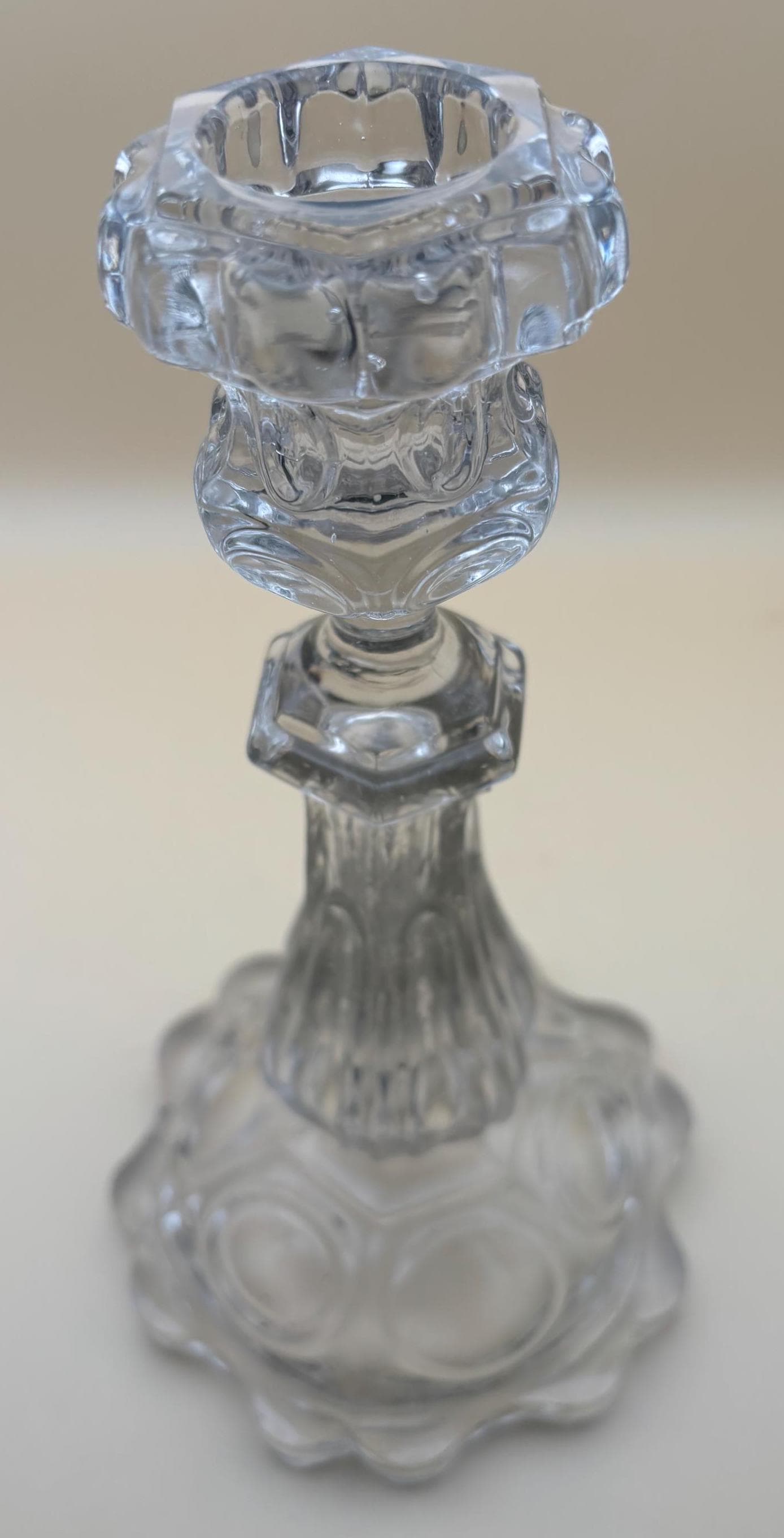 Vintage Crystal Glass Candle Holder Lover Antiques and Vintage