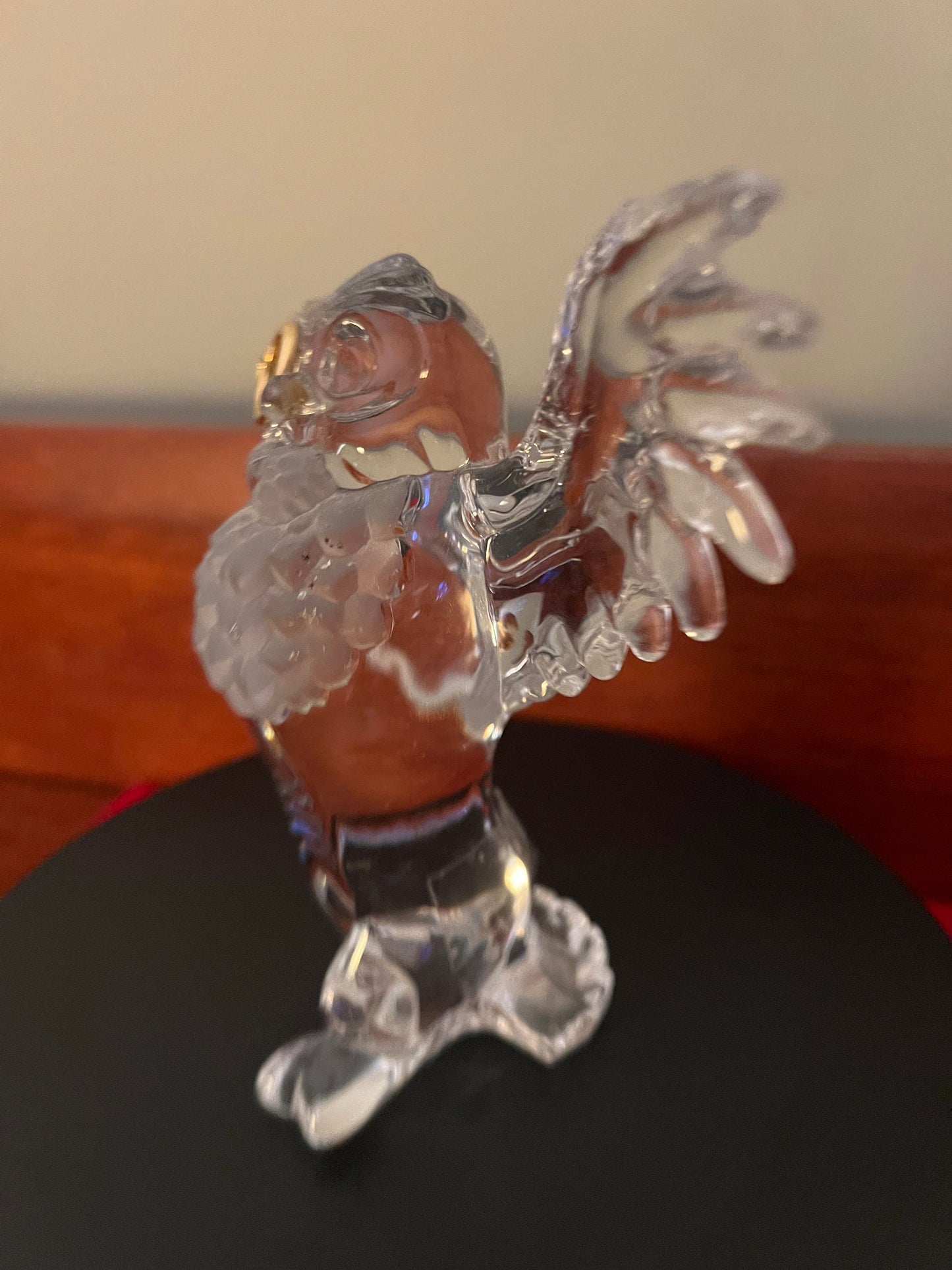 Vintage Lenox Wise Owl Lead Crystal Glass Figurine, Lenox Disney Owl, 24kt Guilding, Lover Antiques and Vintage