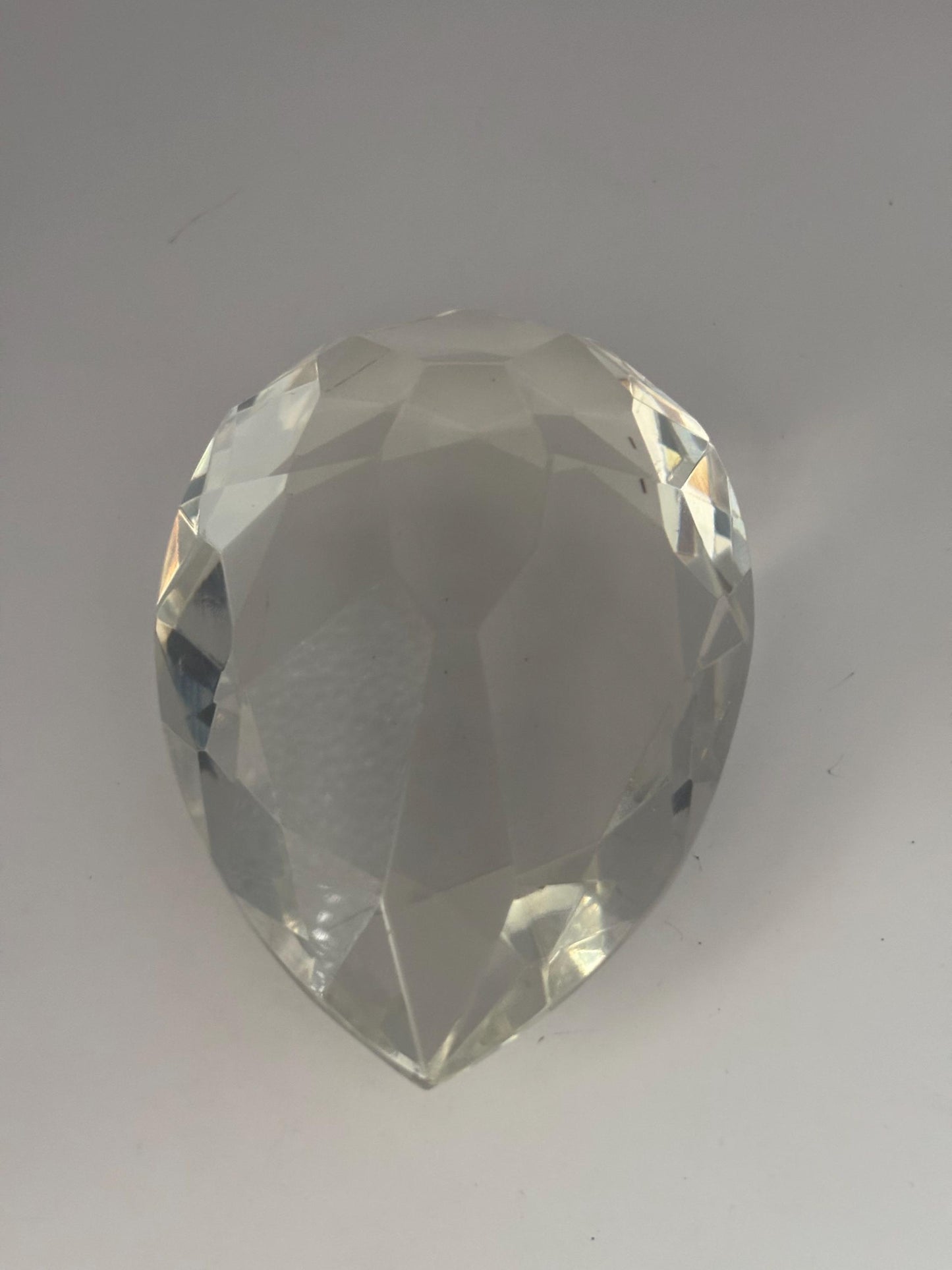 Rosenthal Clear Crystal Pear Shaped Paperweight 6 Inch Vintage Faceted Glass Desk Accessory