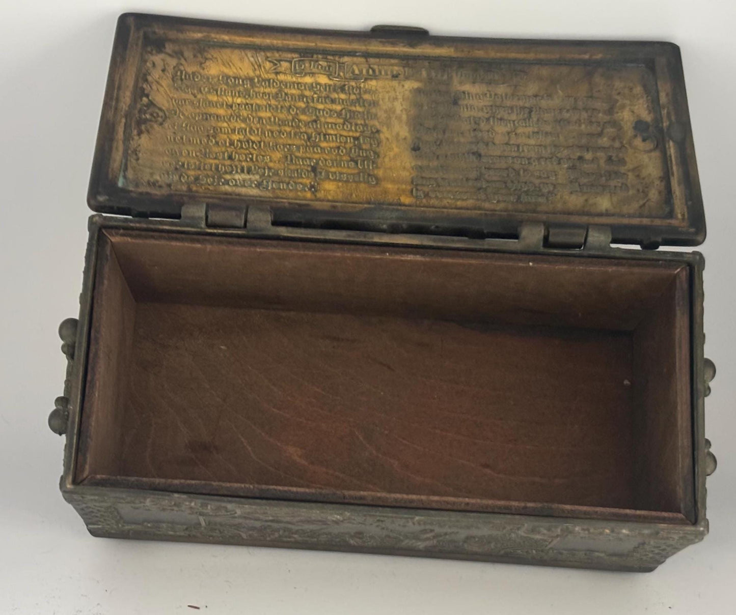 Antique Bronze Trinket Box: Battle of Lyndanisse, Danish Casket