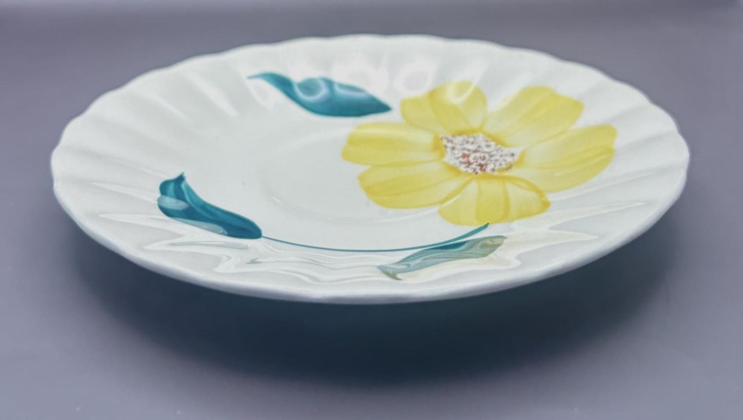 Blue Ridge Southern Potteries Saucer Plate, Ridge Daisy Yellow Flower Design, Lover Antiques and Vintage