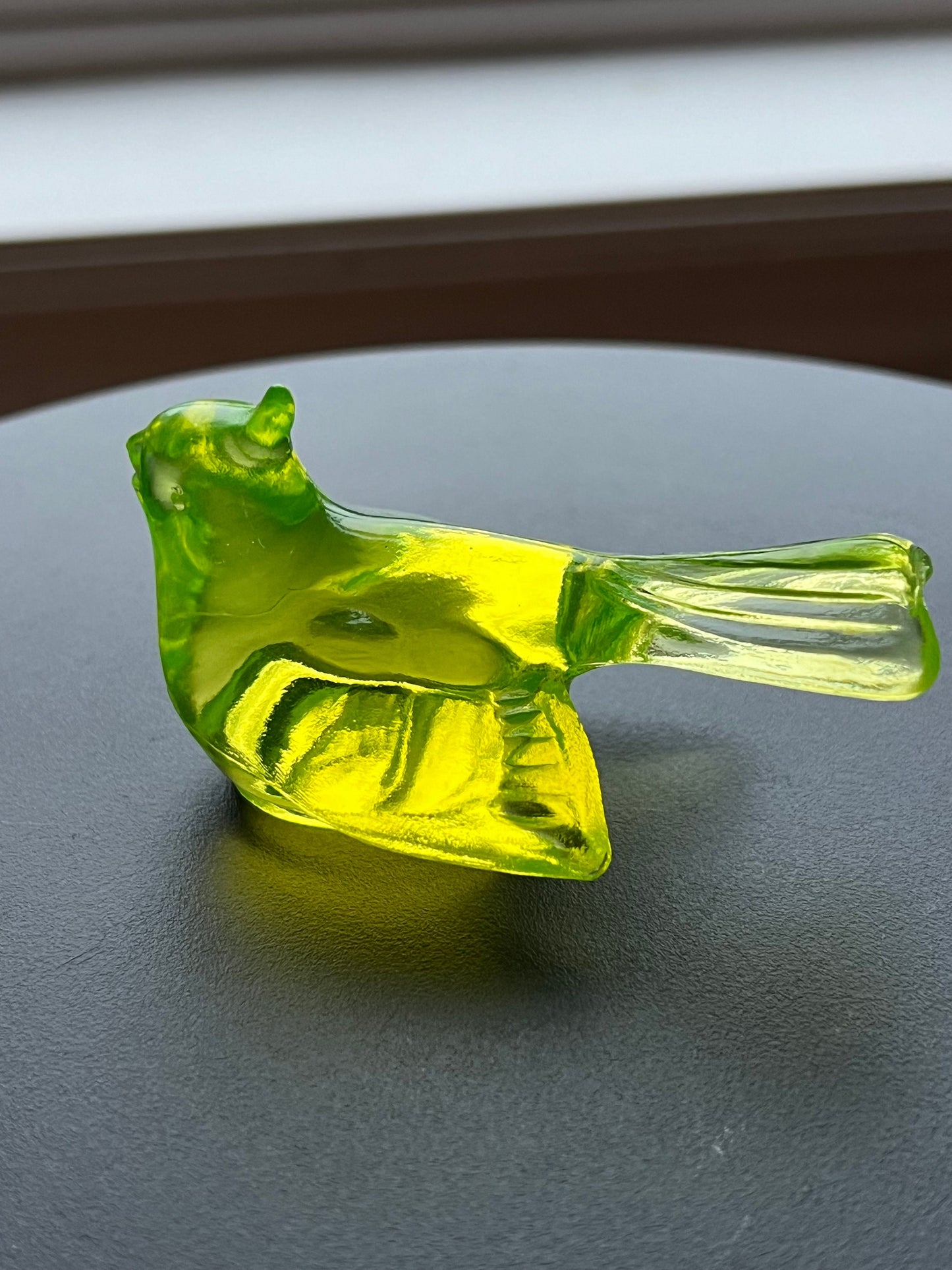 Vintage Mosser Uranium Glass Bird Lover Antiques and Vintage