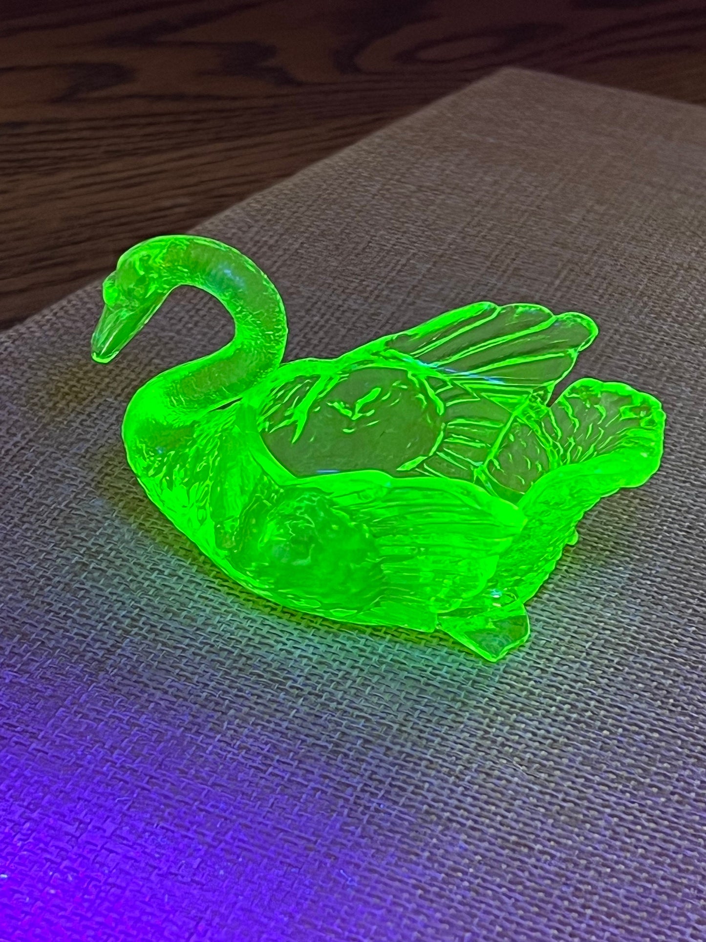 Vintage Uranium Glass Cambridge Glass Green Swan Glows Lover Antiques and Vintage