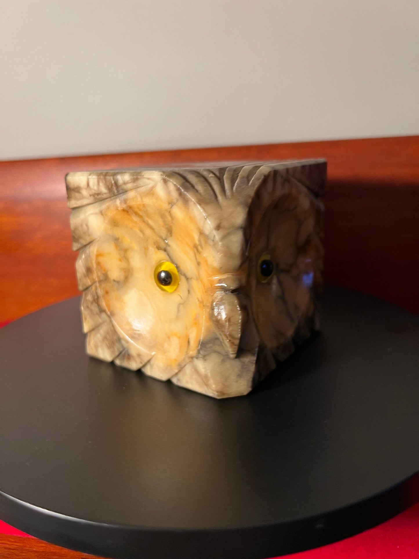 Vintage Alabaster Stone Owl Figure, Made in Italy