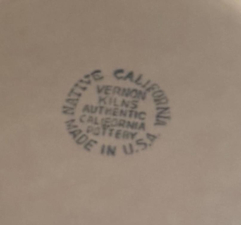 Vernon Kilns Native California Pink Plate, Lover Antiques and Vintage