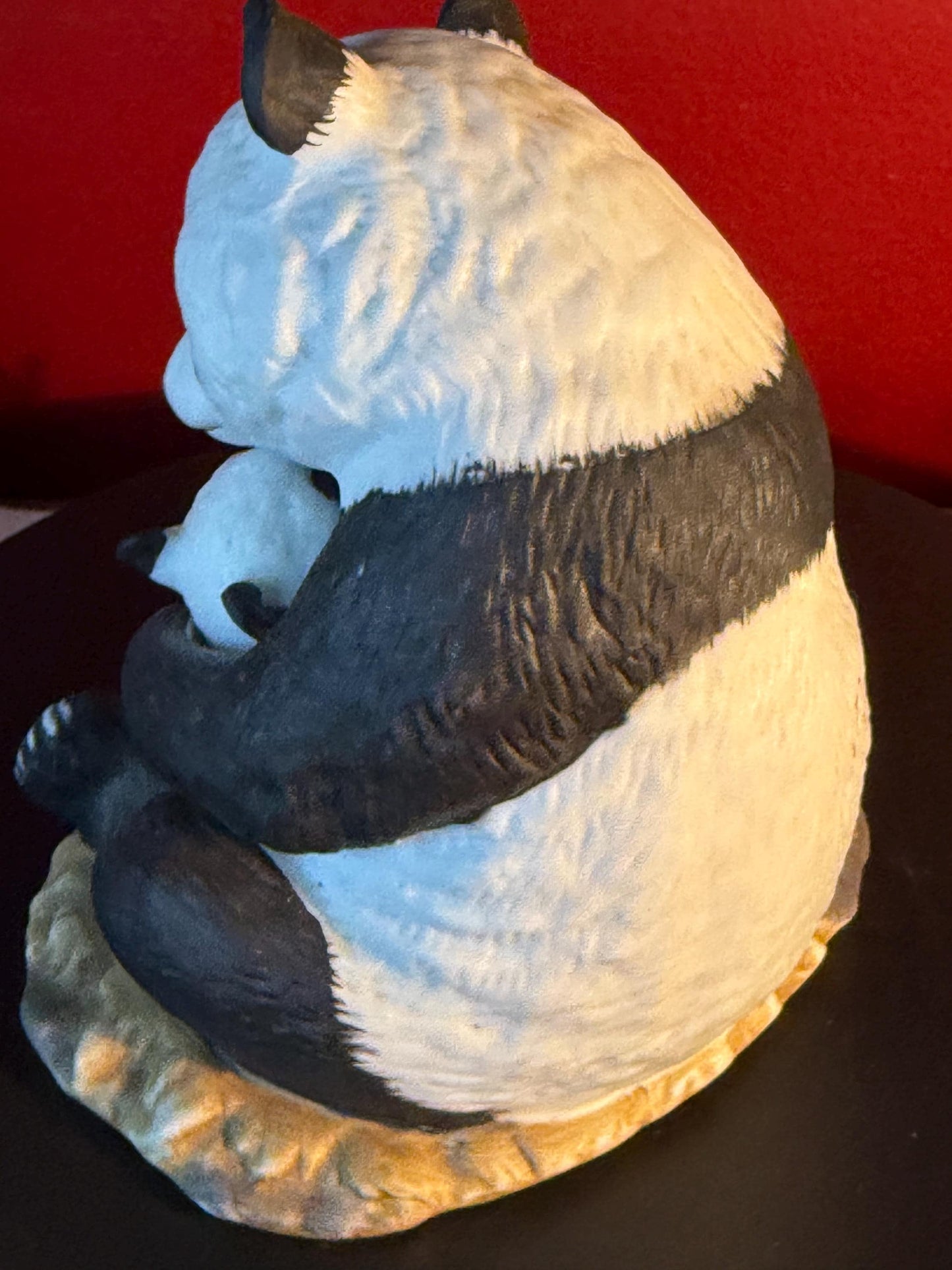 Vintage Homco Masterpiece Porcelain Panda Bear Mother and Cub Figurine Collectible