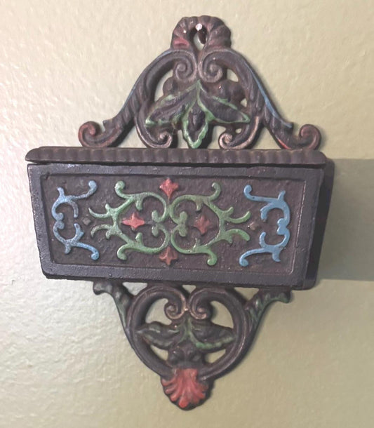 Vintage Wilton Cast Iron Match Wall Mount Holder Lover Antiques and Vintage