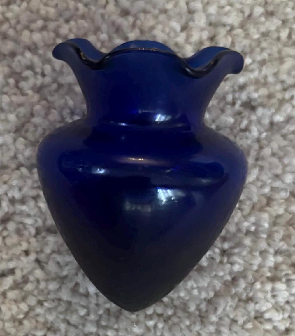 Vintage Cobalt Blue Glass Bulb Cup Replacement for Musical Note Wall Hanging Lover Antiques and Vintage