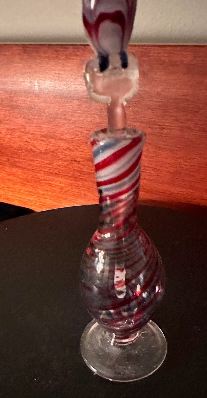 Vintage Hand Blown Owl Perfume Bottle with Stopper