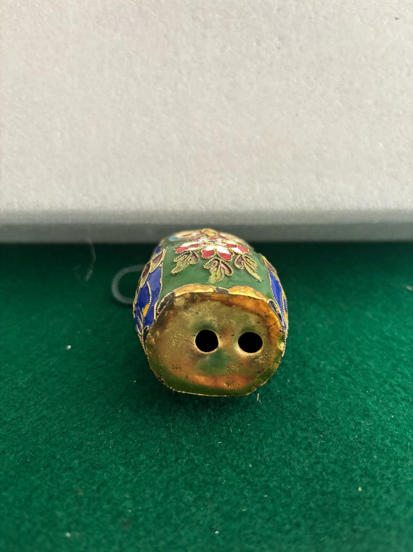 Vintage Cloisonné Enameled Owl Statue: Brass Owl Figurine