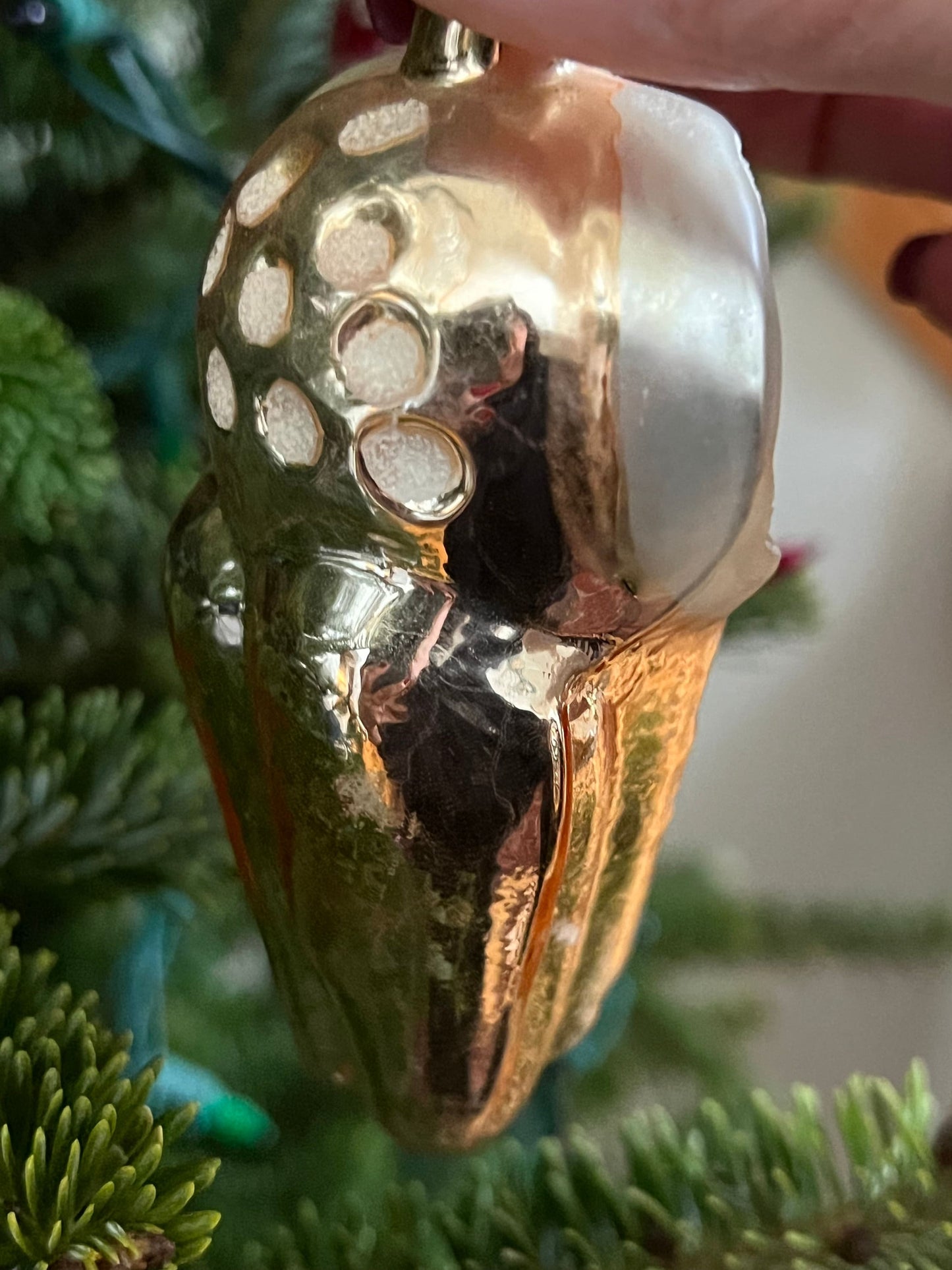 Vintage Hand Blown Glass Owl Ornament: Green Eyes, Made in Germany