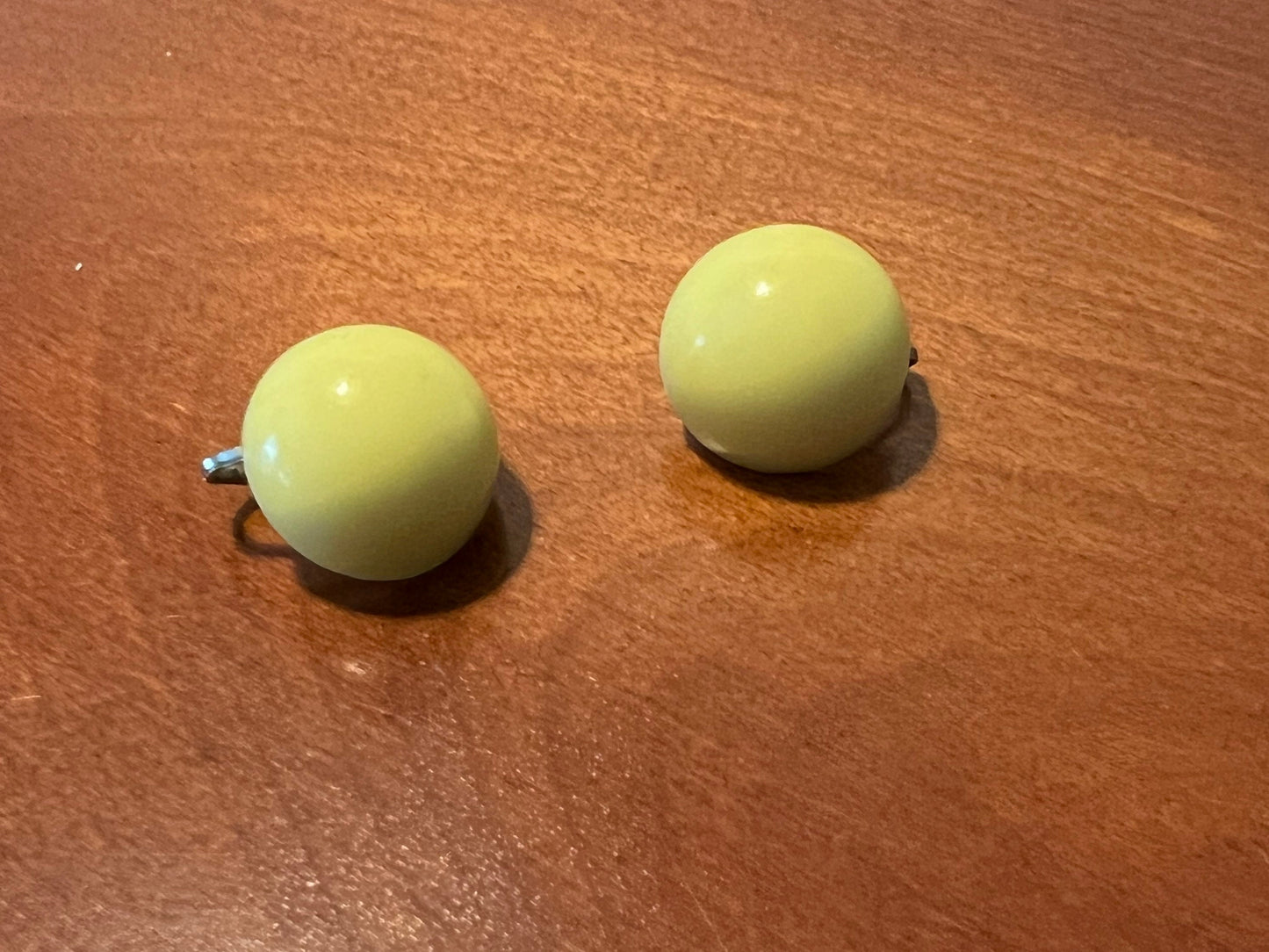 Vintage Button Yellow Clip on Mid Century Modern Earrings Classy Earrings earring jewelry