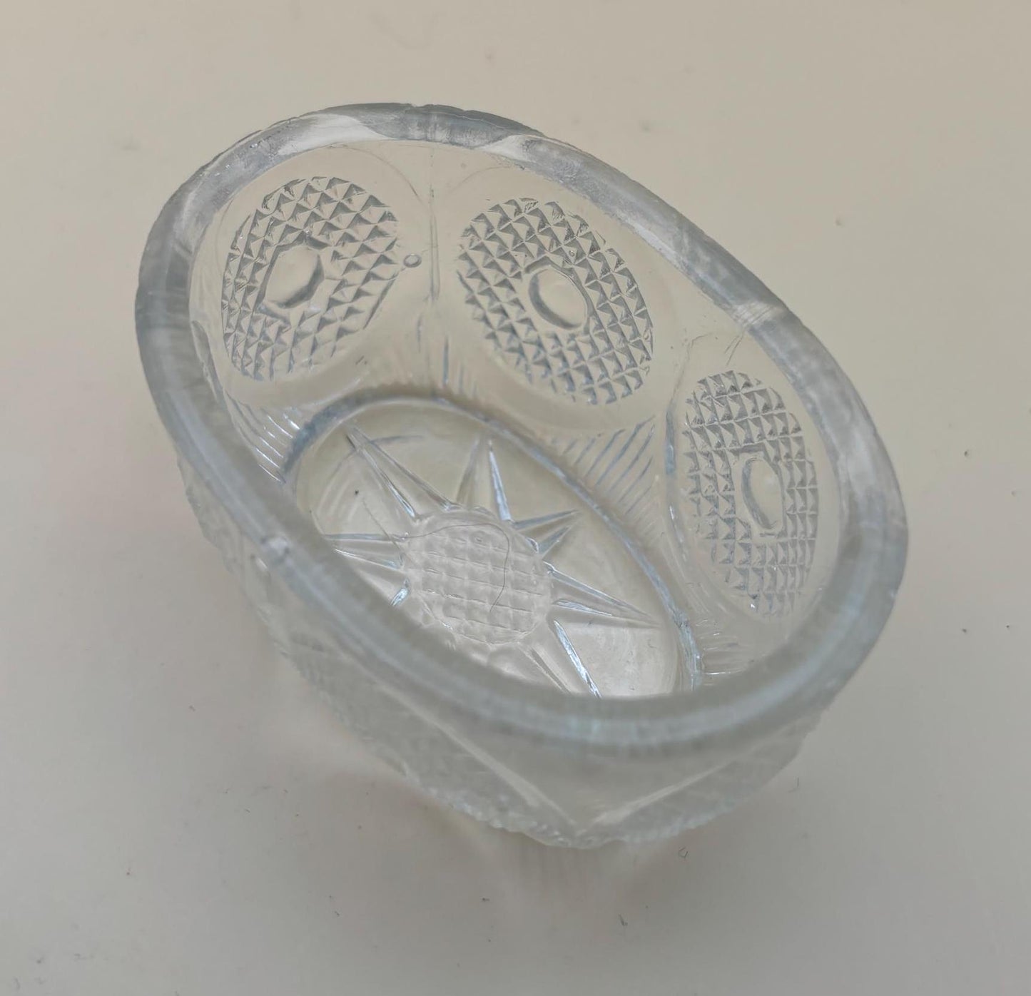 Vintage Small Crystal Bowl with Sunburst Design on Bottom Lover Antiques and Vintage