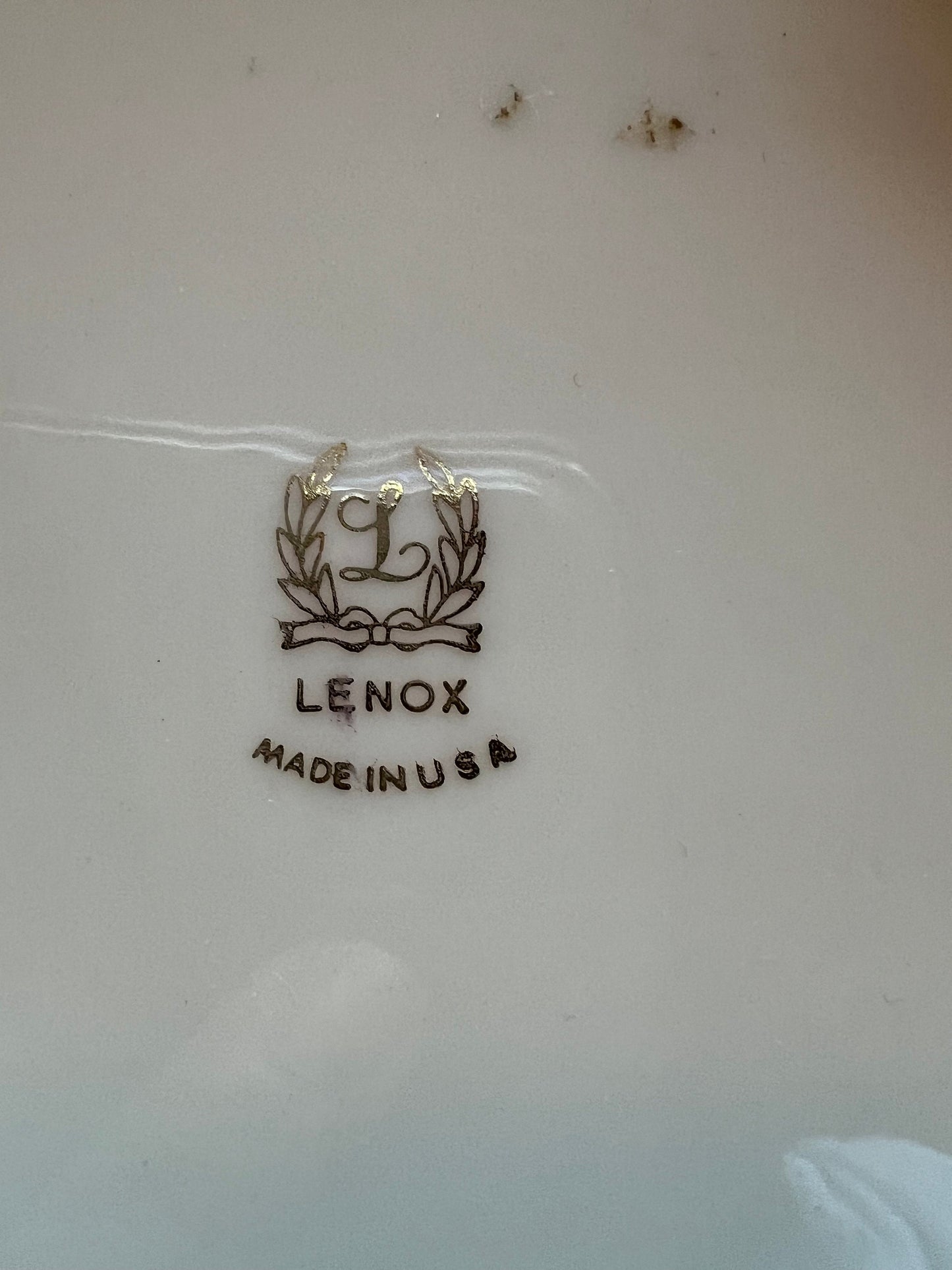 Vintage Lenox Persian Collection Centerpiece Bowl: Cream Porcelain, Gold Lining