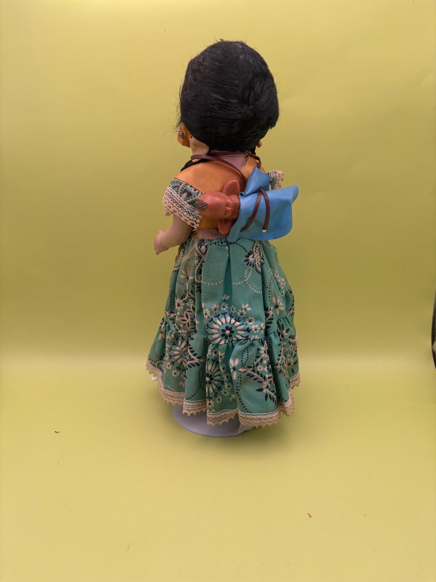 Vintage Pocahontas Folk Art Artist Made Moss Fiber Woman Doll Lover Antiques and Vintage