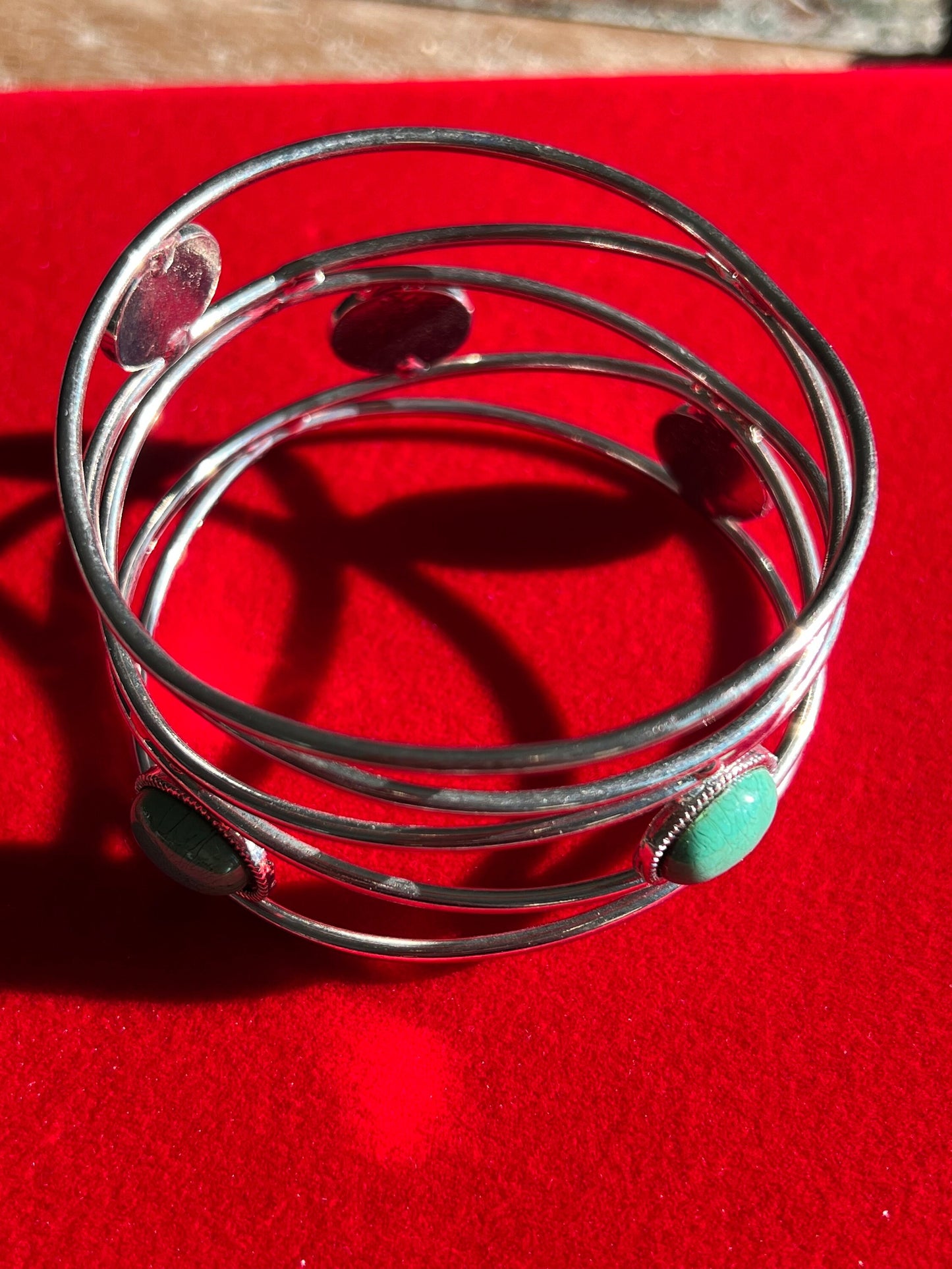 Vintage Silver and Turquoise Style Cuff Bracelet, Arm Bracelet,