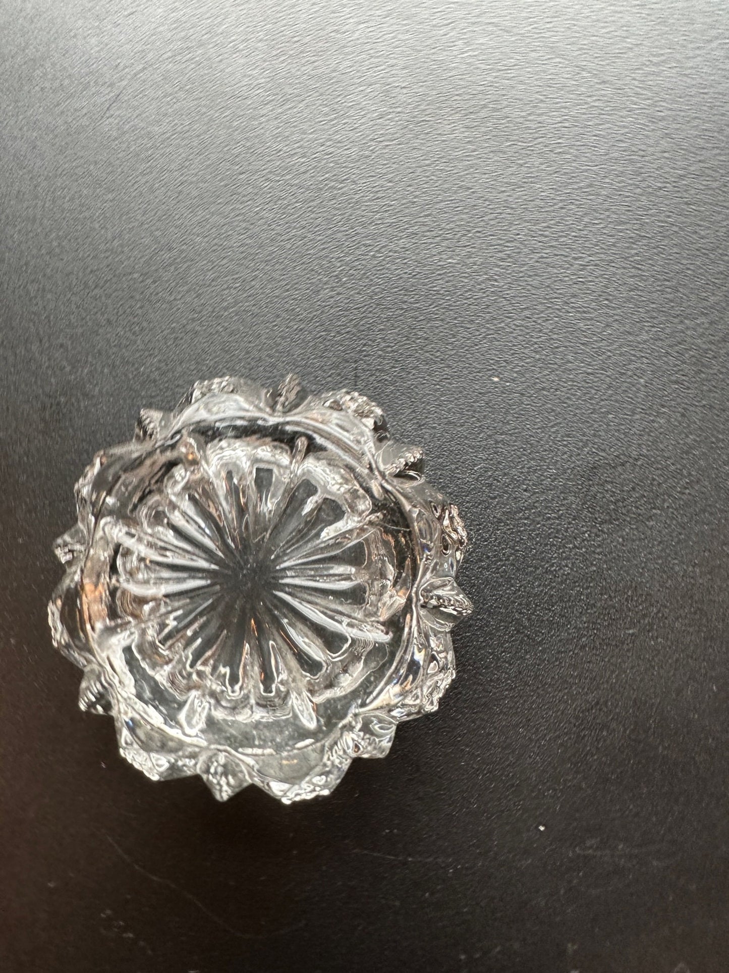 Vintage Clear Cut Crystal Sugar Dish: 1930s Glass Container