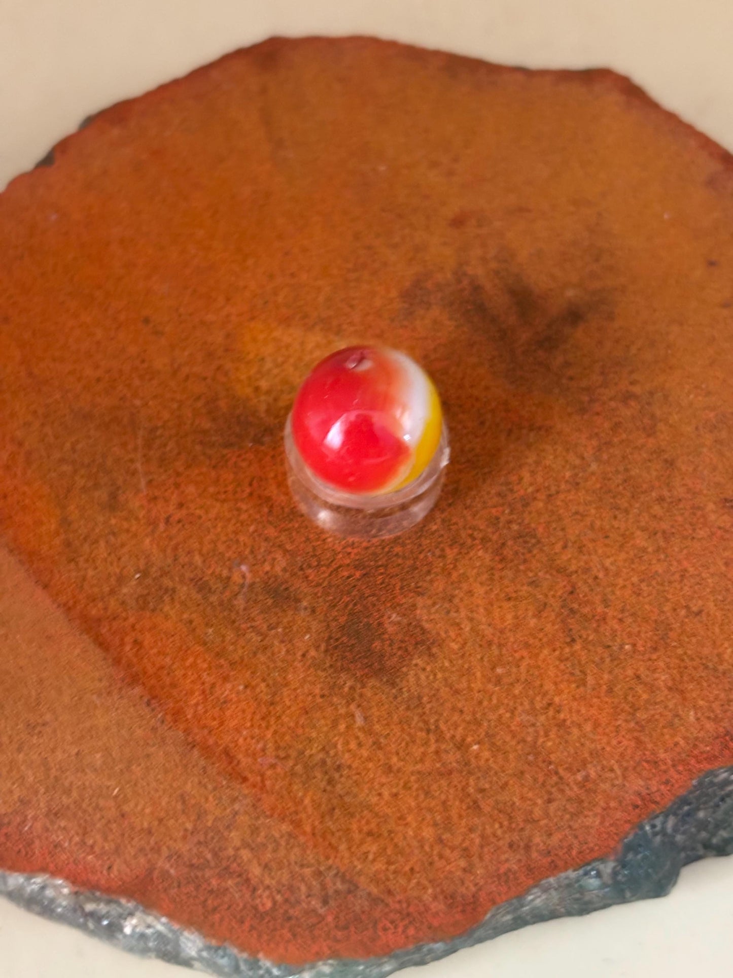Vintage Vitro All Red Glass Marble Lover Antiques and Vintage