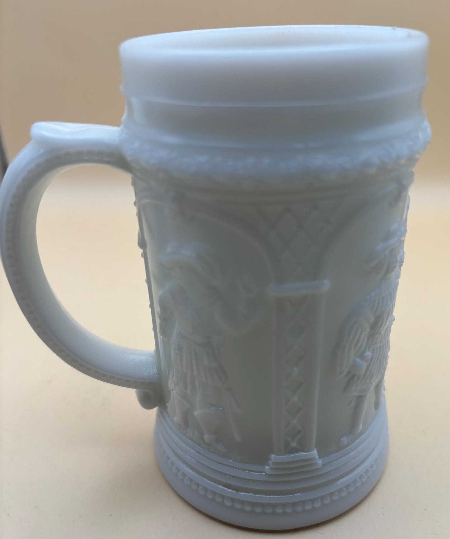 Vintage White Milk Glass Mug Number 1 on Bottom Lover Antiques and Vintage