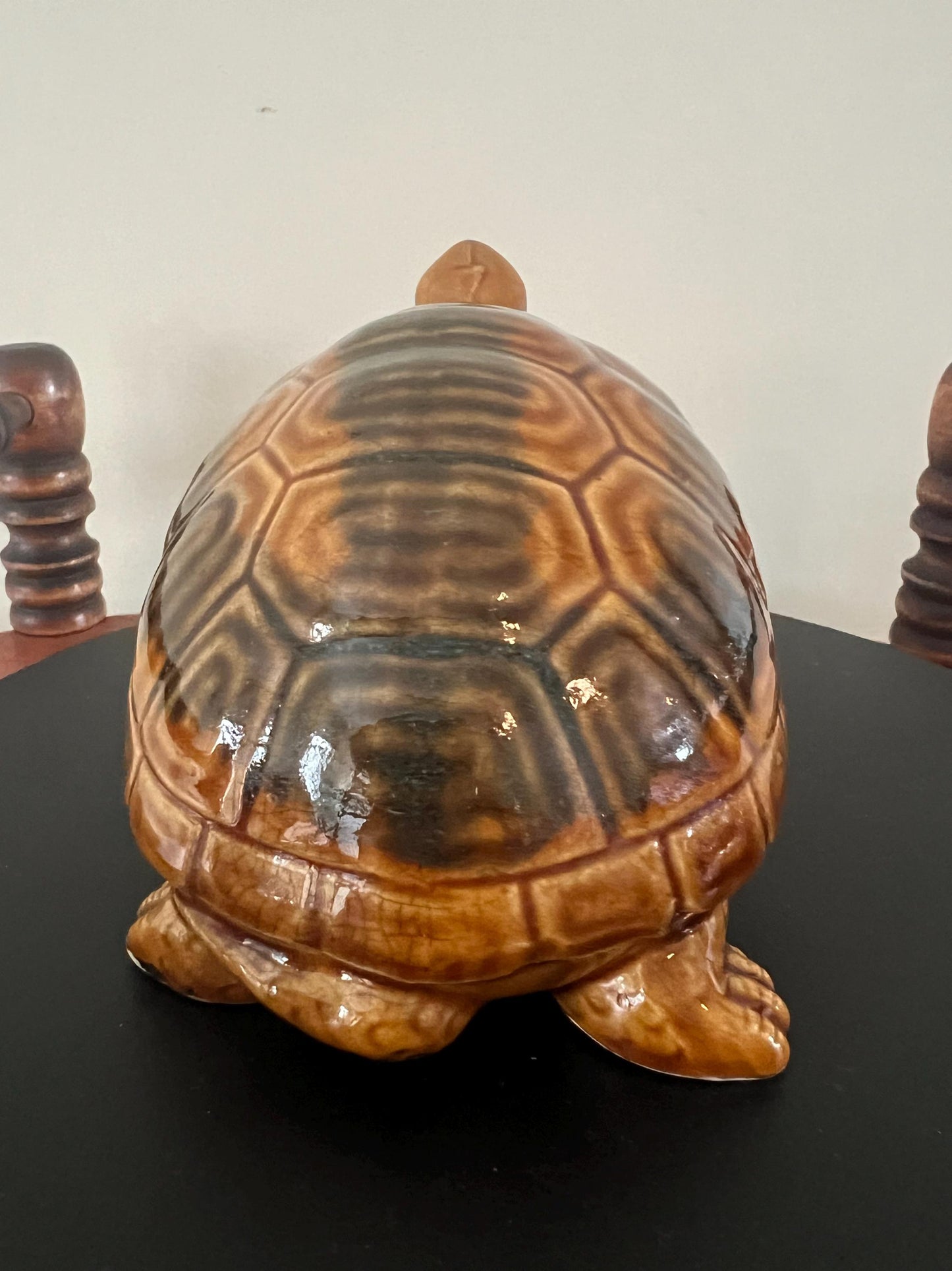 Vintage Brown Ceramic Turtle Figurine - Made in Japan