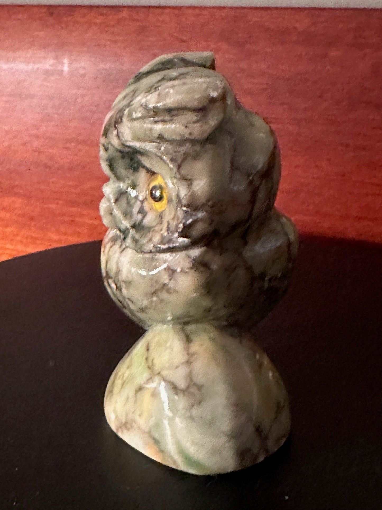 Vintage Alabaster Stone Owl, Made in Italy, Vintage Stone Owl, Stone Owl Figure, Lover Antiques and Vintage